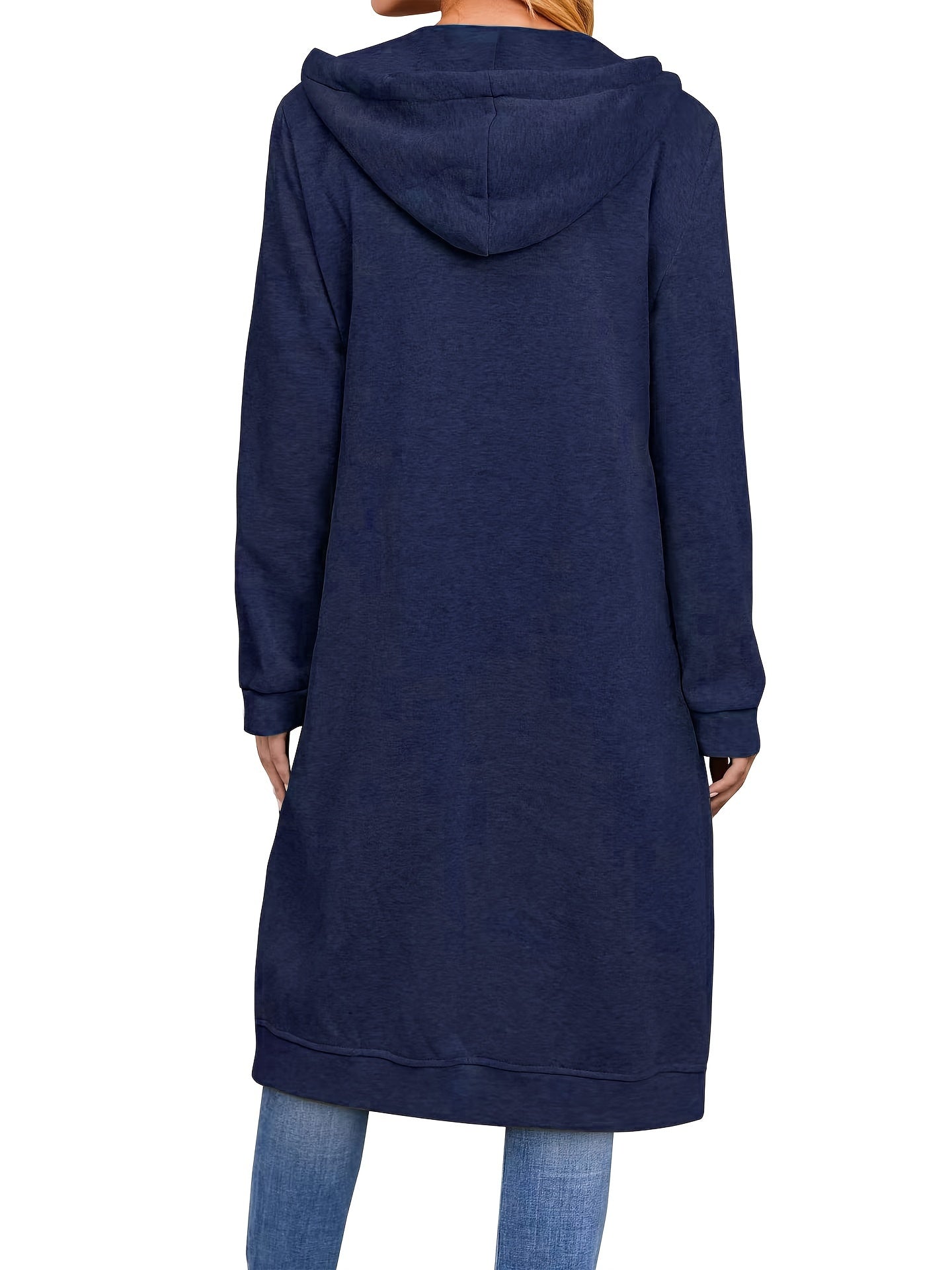 Plus Size Womens Cozy Hooded Sweatshirt - Soft Slight Stretch Zipper Front Drawstring Long Sleeve Casual Hoodie Coat with Pockets for All Seasons