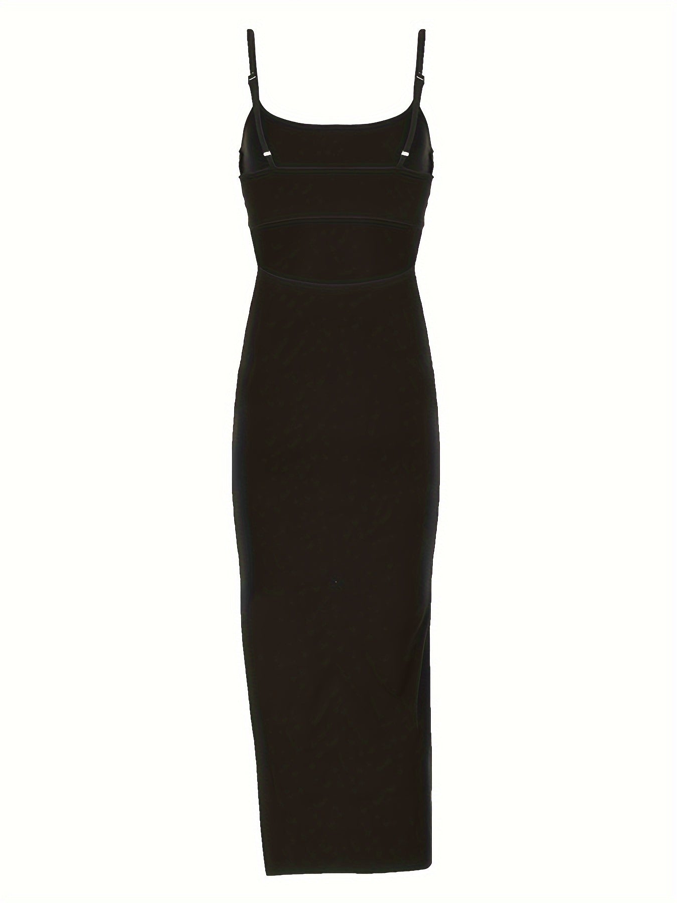Vestido largo seductor con tirantes finos y espalda descubierta
