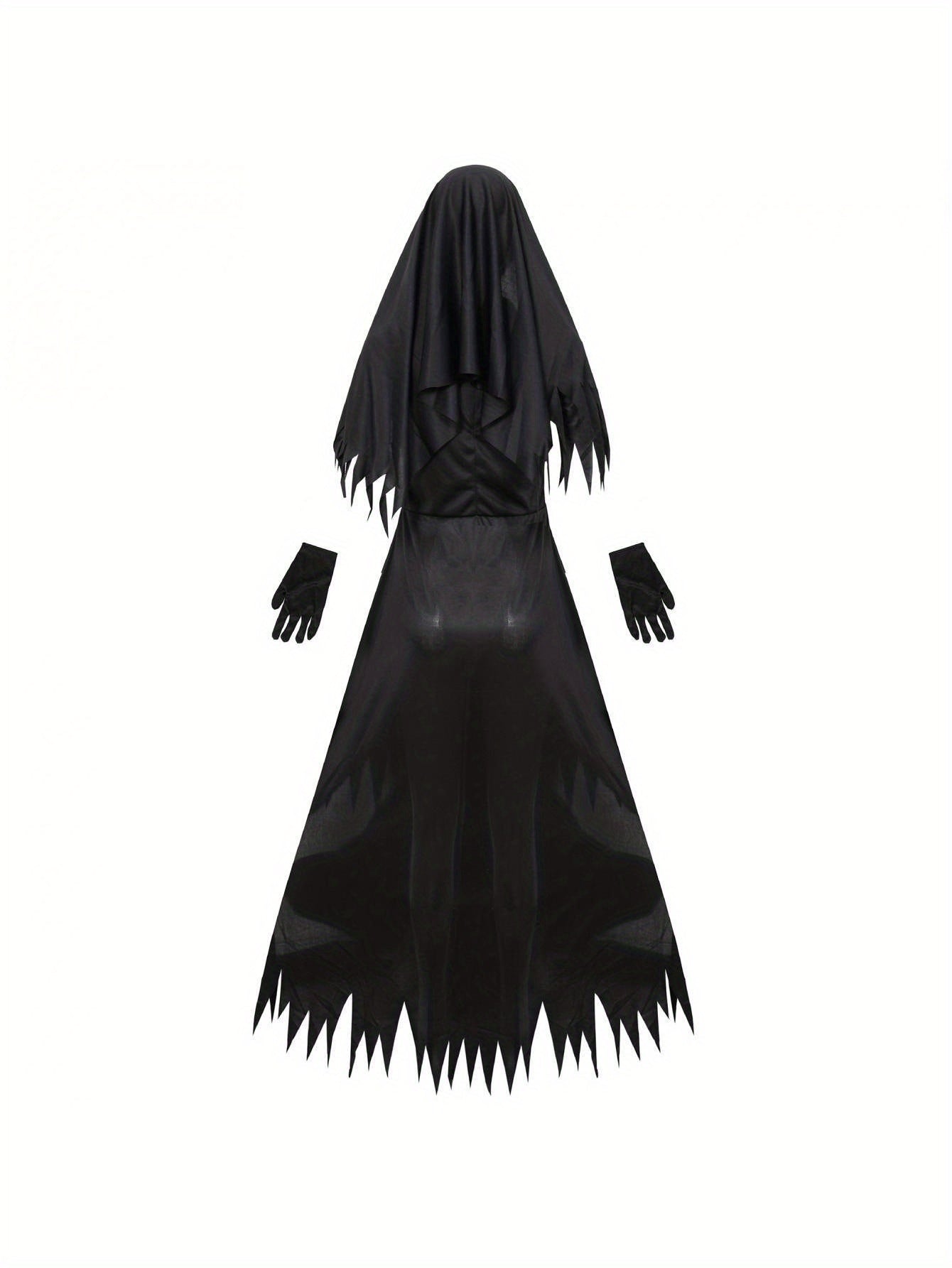 Disfraz de enfermera sangrienta de Halloween para mujer, vestido de enfermera de manga larga y sombrero, ropa elegante