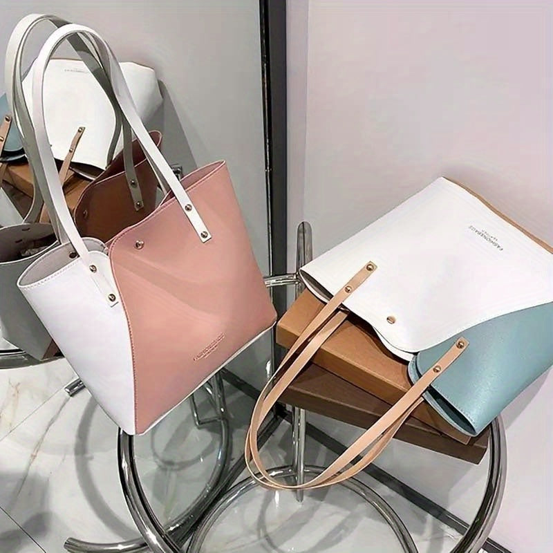 1 bolso de mano espacioso y lujoso de cuero suave para dama