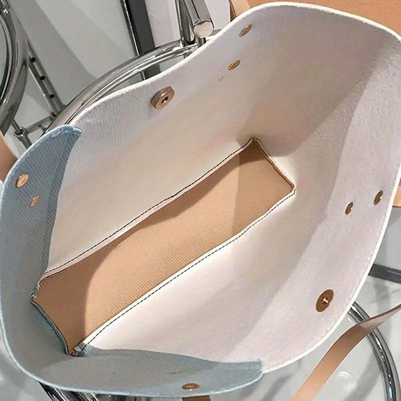 1 bolso de mano espacioso y lujoso de cuero suave para dama
