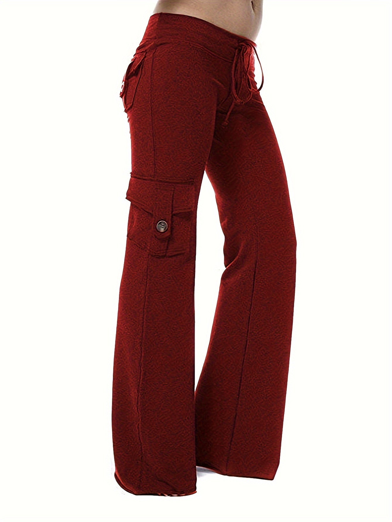 Womens Cargo Hiking Pants Elastic Waist Outdoor Quick Dry Athletic Workout Lounge Pants Joggers Bell Bottoms