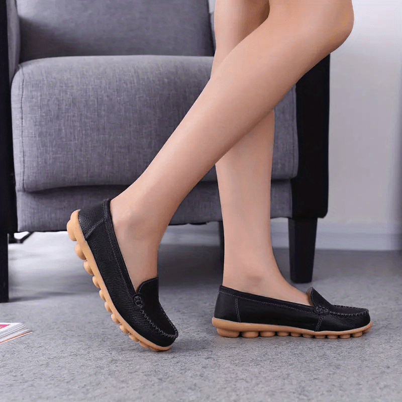 Cozy Comfort Round Toe Loafers - Soft, Lightweight, Slip-on Design