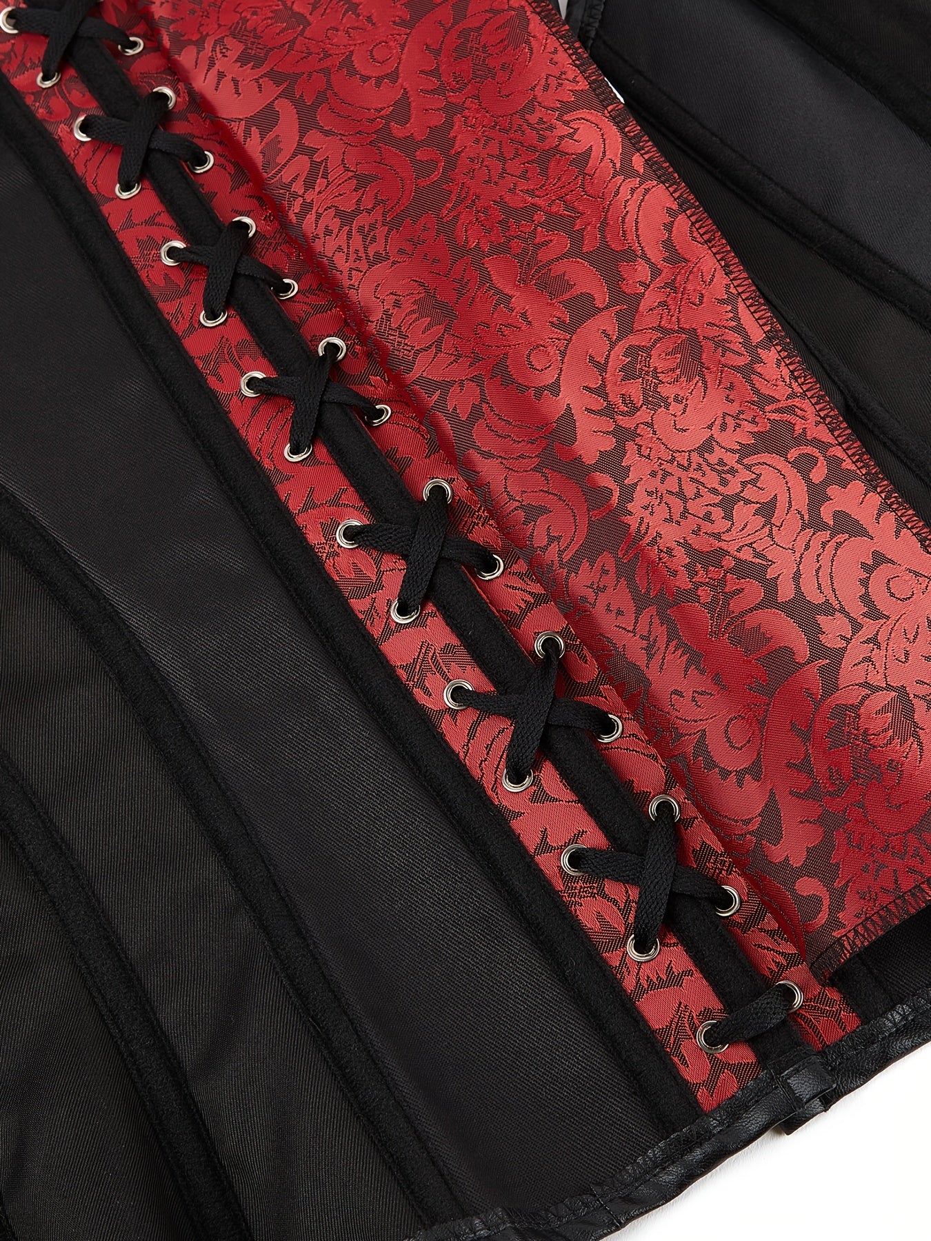 Women's Gothic Corset With Steel Boning, High Support Lingerie With Lace And Zipper Closure, Vintage Inspired Design