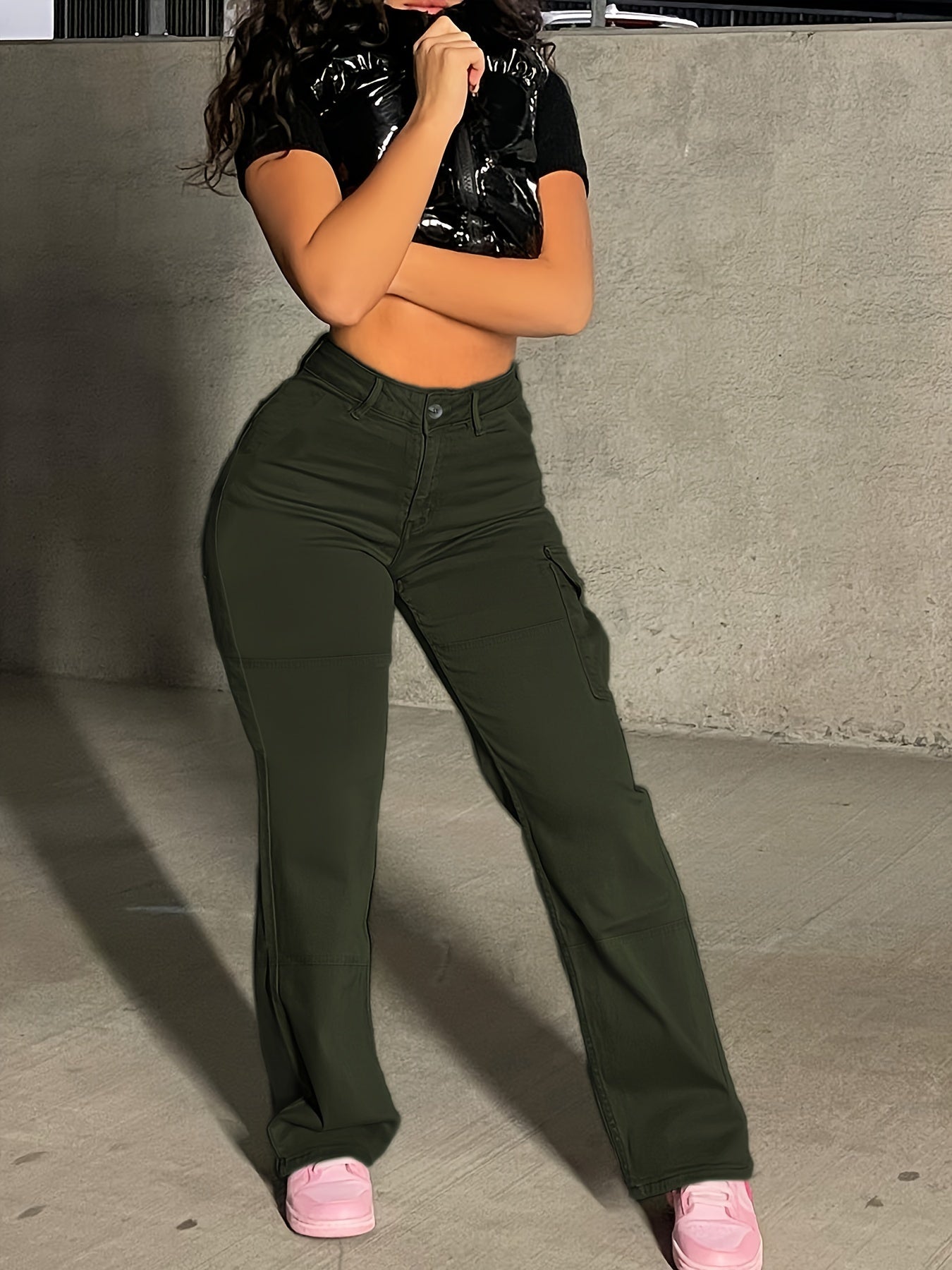 Women's Retro Style Denim Pocket Pants