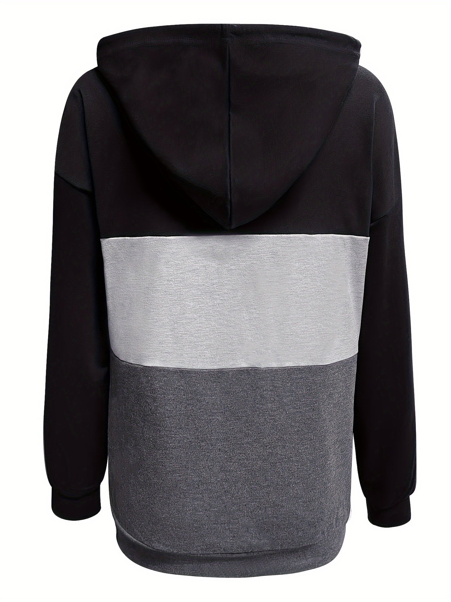 Vibrant Color Block Kangaroo Pocket Hoodie - Soft, Casual, Long Sleeve Drawstring Hooded Sweatshirt with Relaxed Fit - Women's Comfortable Everyday Wear