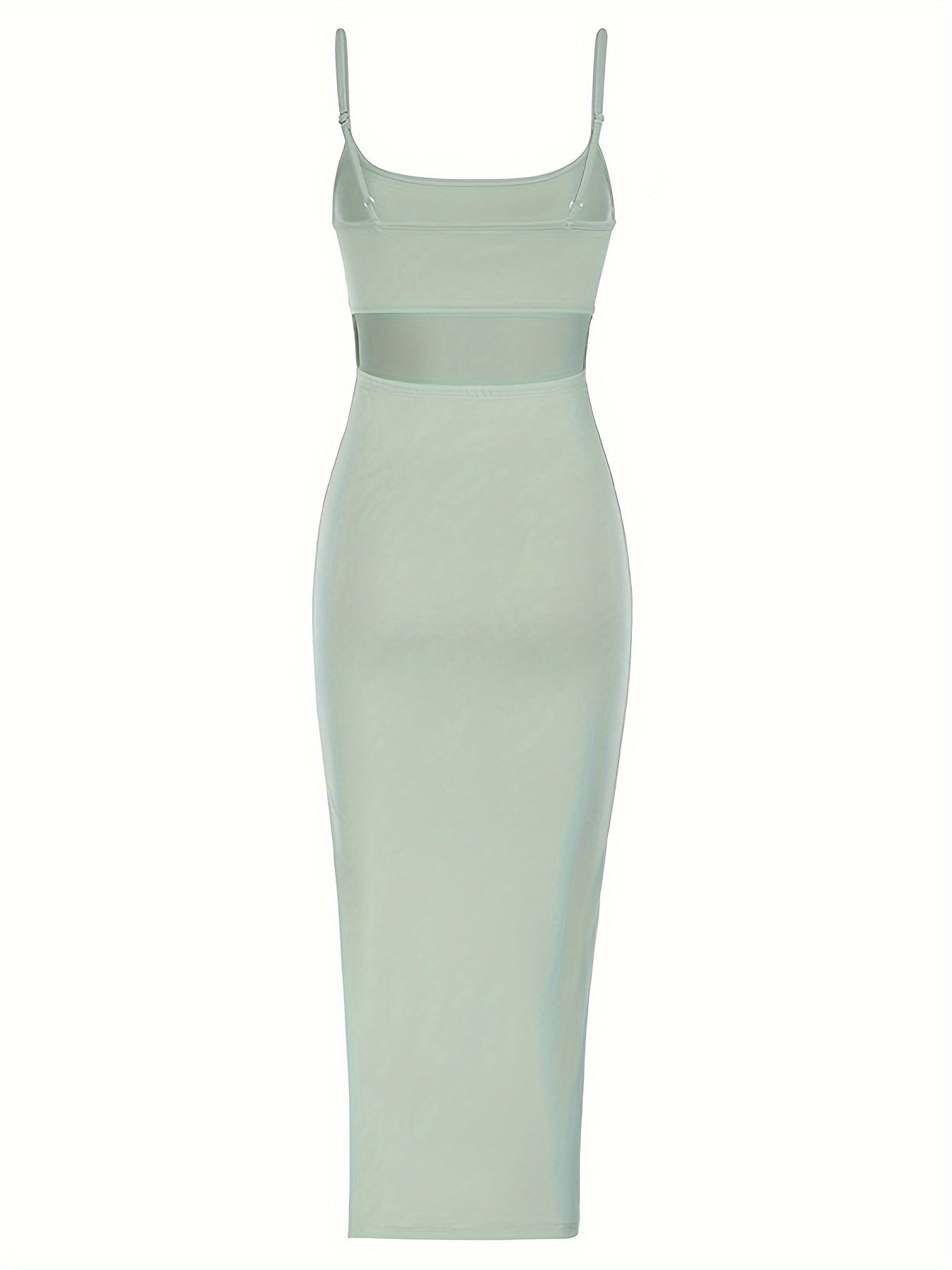 Vestido largo seductor con tirantes finos y espalda descubierta