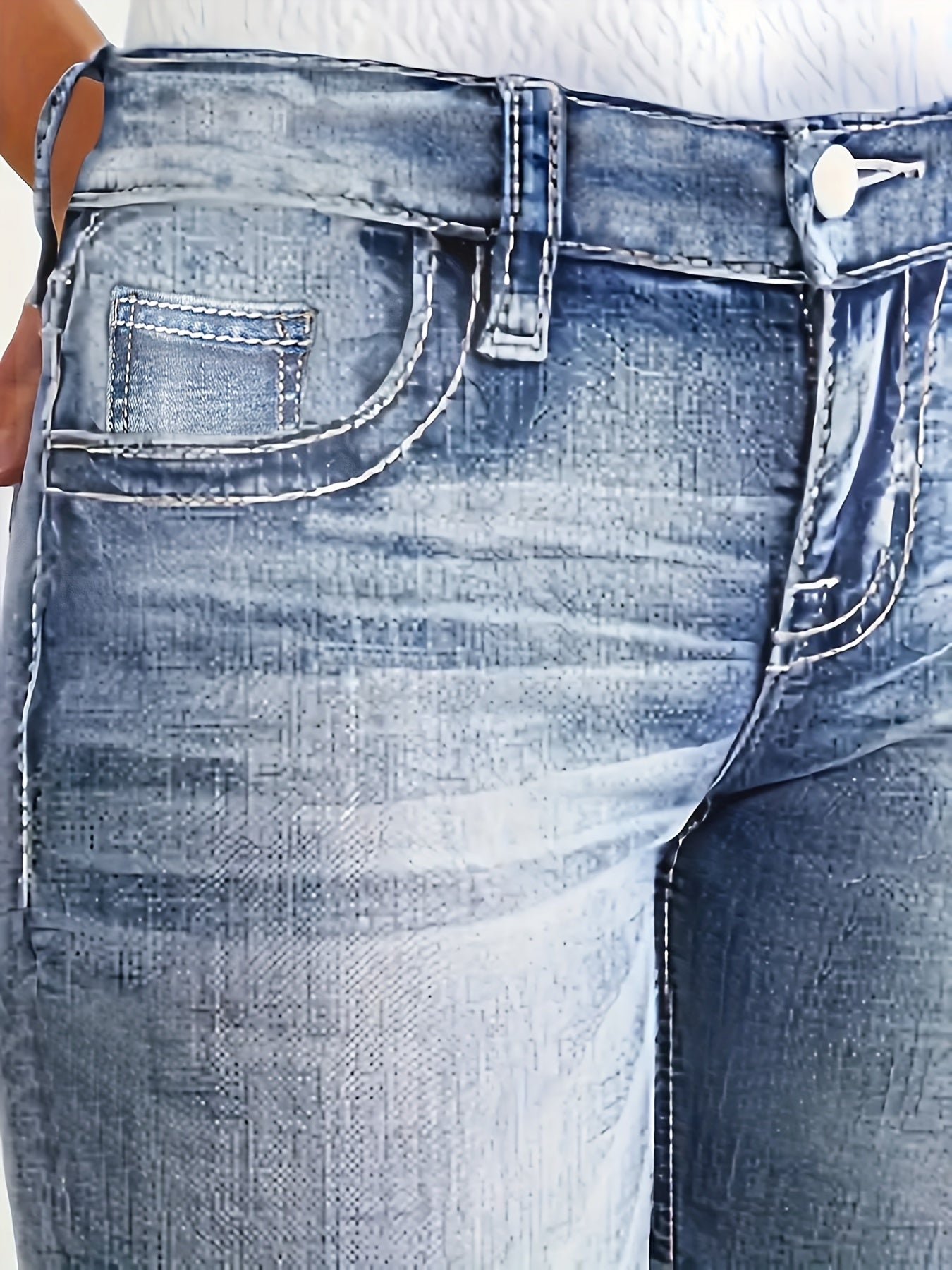 Vaqueros ajustados elásticos de cintura alta para mujer de talla grande