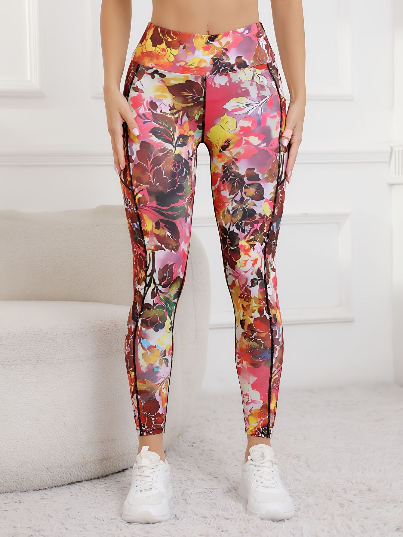 Women's High-Stretch Yoga Leggings with Pockets - Breathable, Non-See-Through Activewear for Fitness & Training
