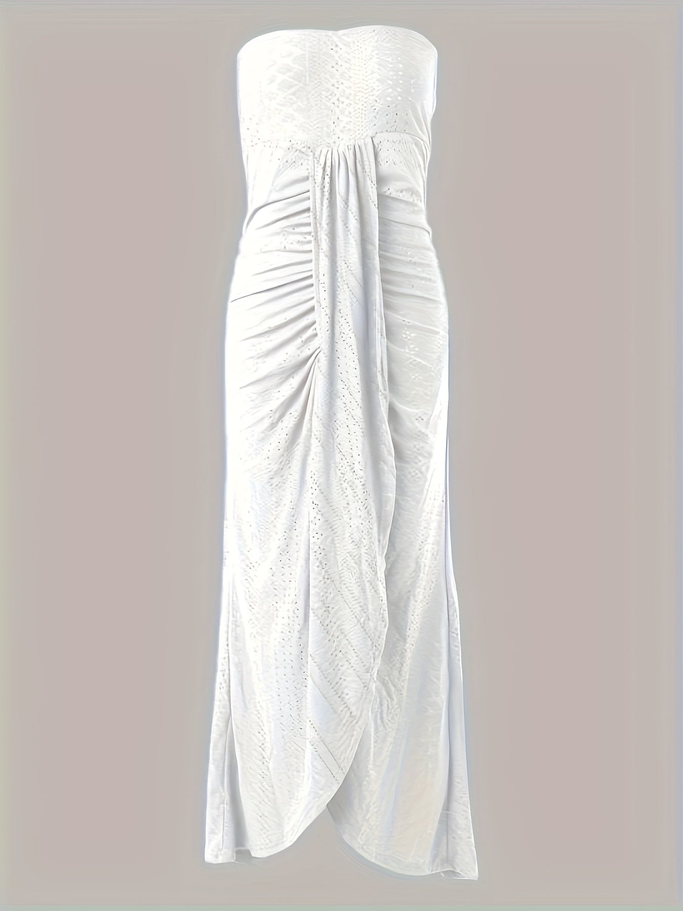 Vestido elegante con bordado hueco y hombros descubiertos para mujer