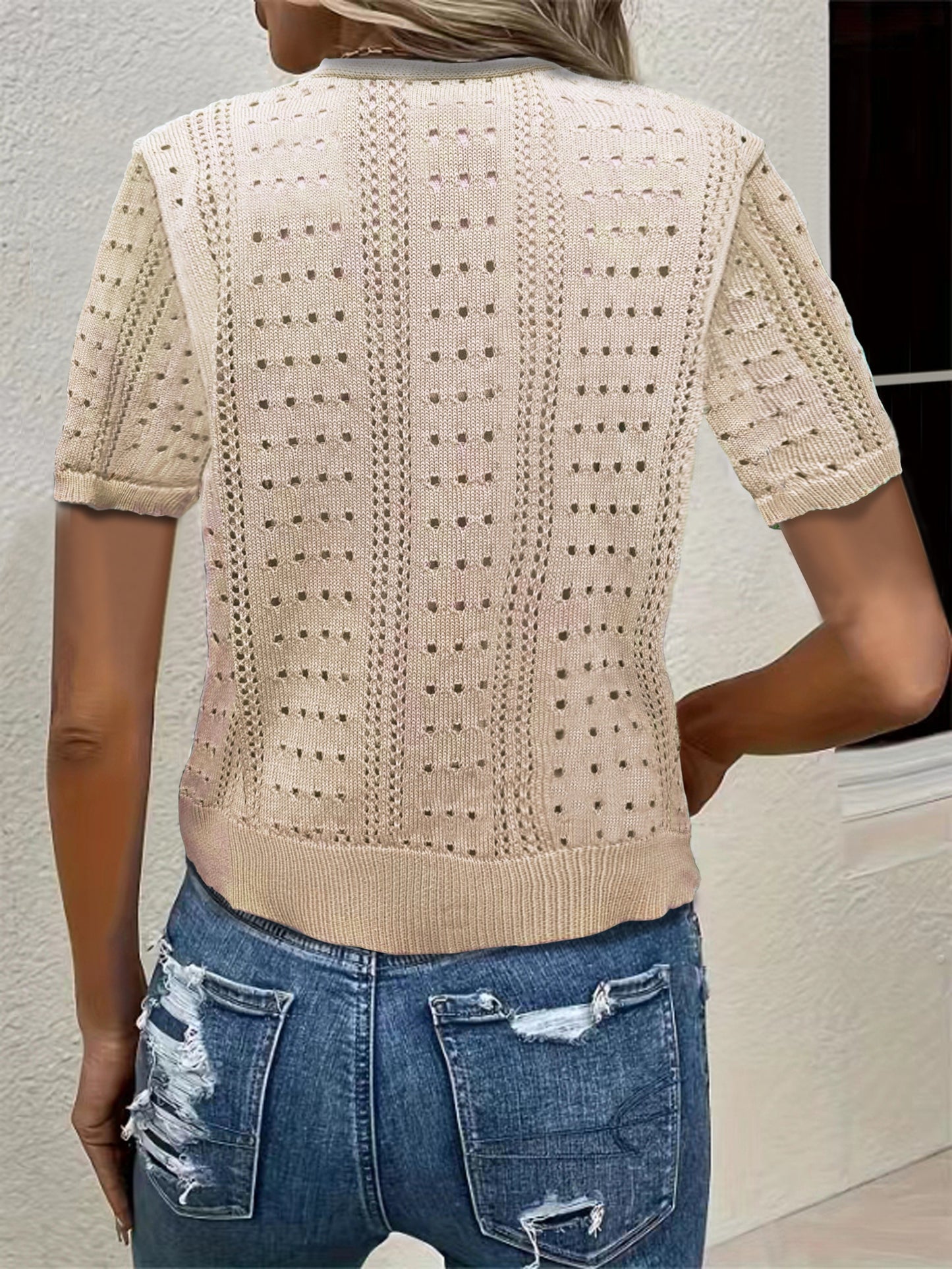 Chic Solid Color V-Neck Cardigan with Button Front & Cut Out Detail