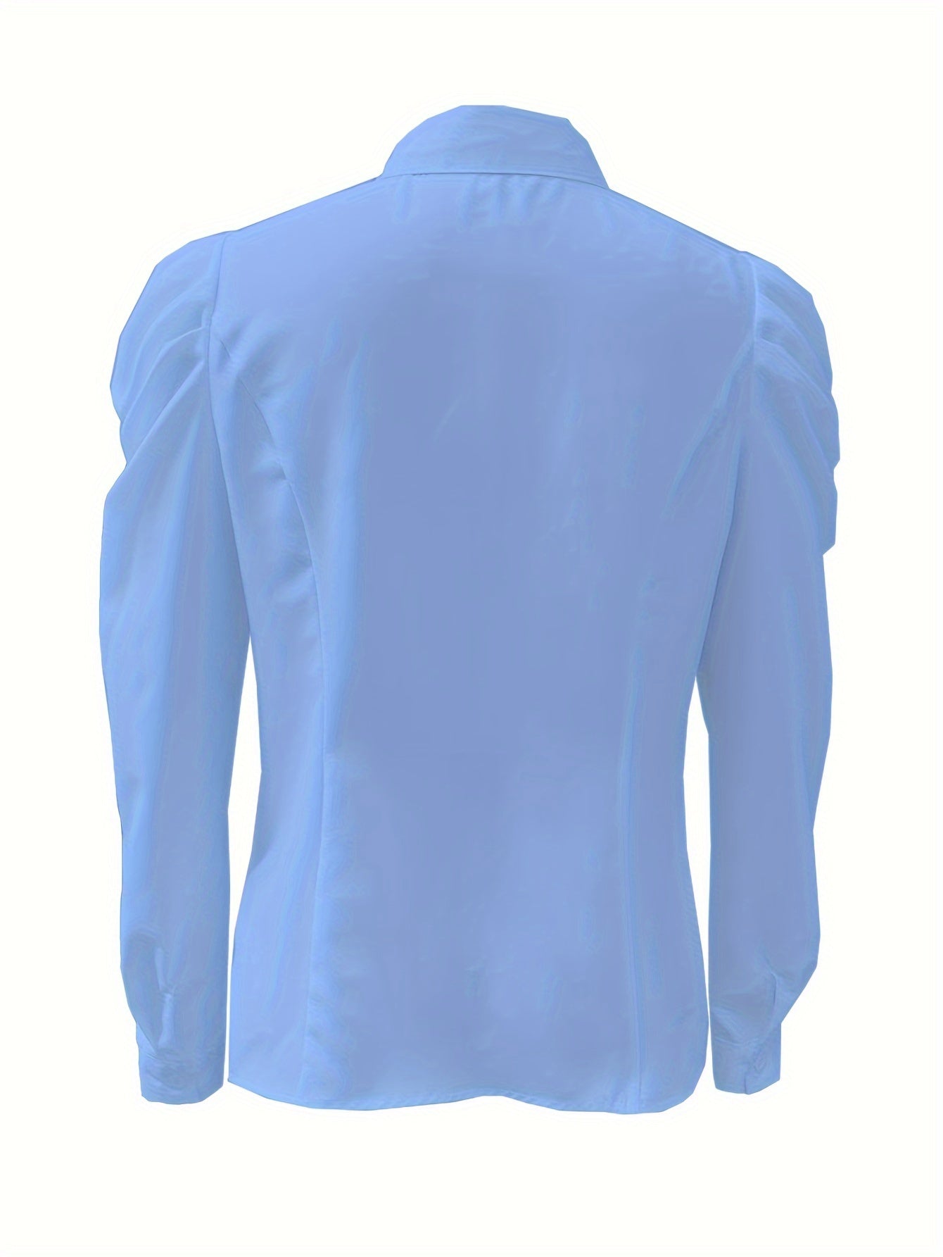 Elegant Slim-Fit Puff Sleeve Shirt | Versatile Year-round Style, Semi-Sheer Woven Fabric, Single-Button Closure - Women's Fashion