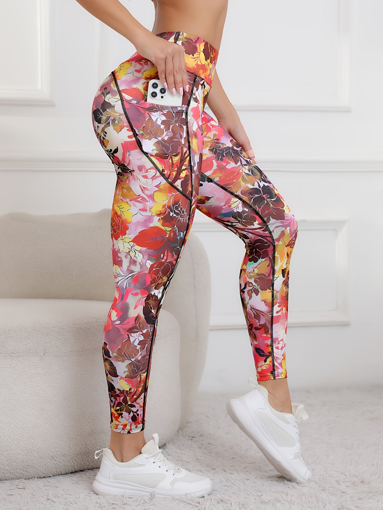 Women's High-Stretch Yoga Leggings with Pockets - Breathable, Non-See-Through Activewear for Fitness & Training