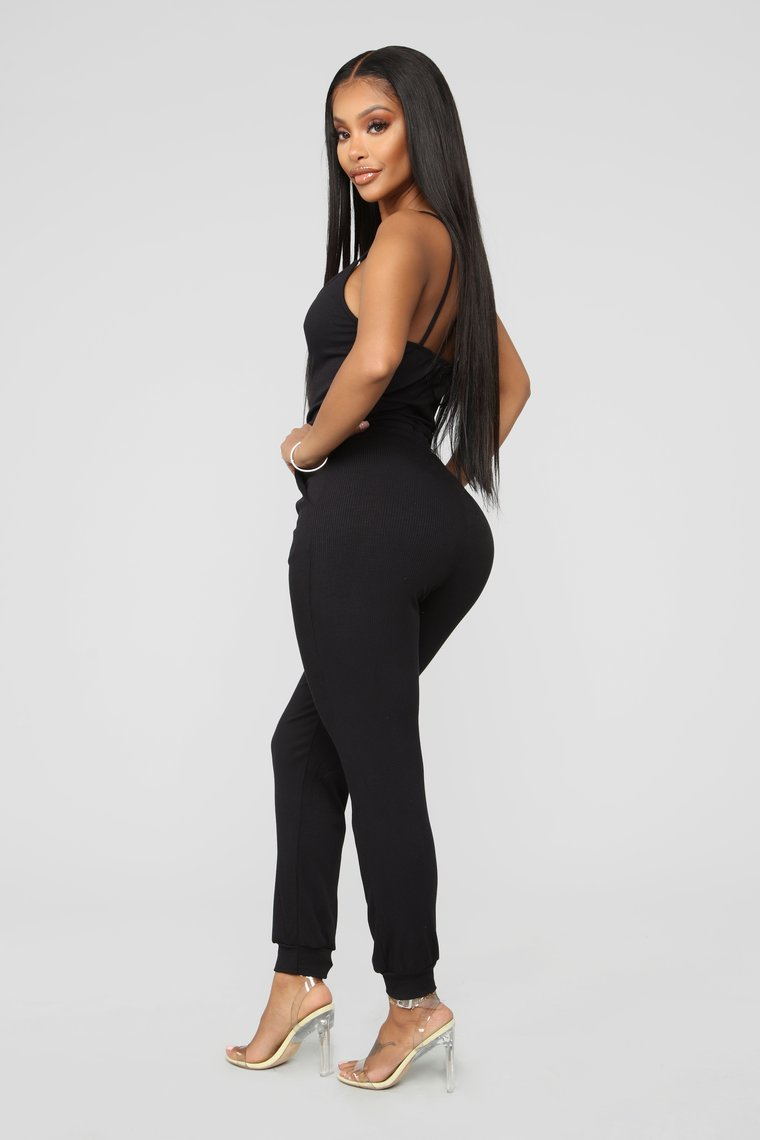 Sexy Long Length Sleeveless Drawstring Spaghetti Jumpsuit - Button Front, Solid Color, Comfortable and Relaxed Fit - Womens Fashion Clothing for Summer and Casual Occasions
