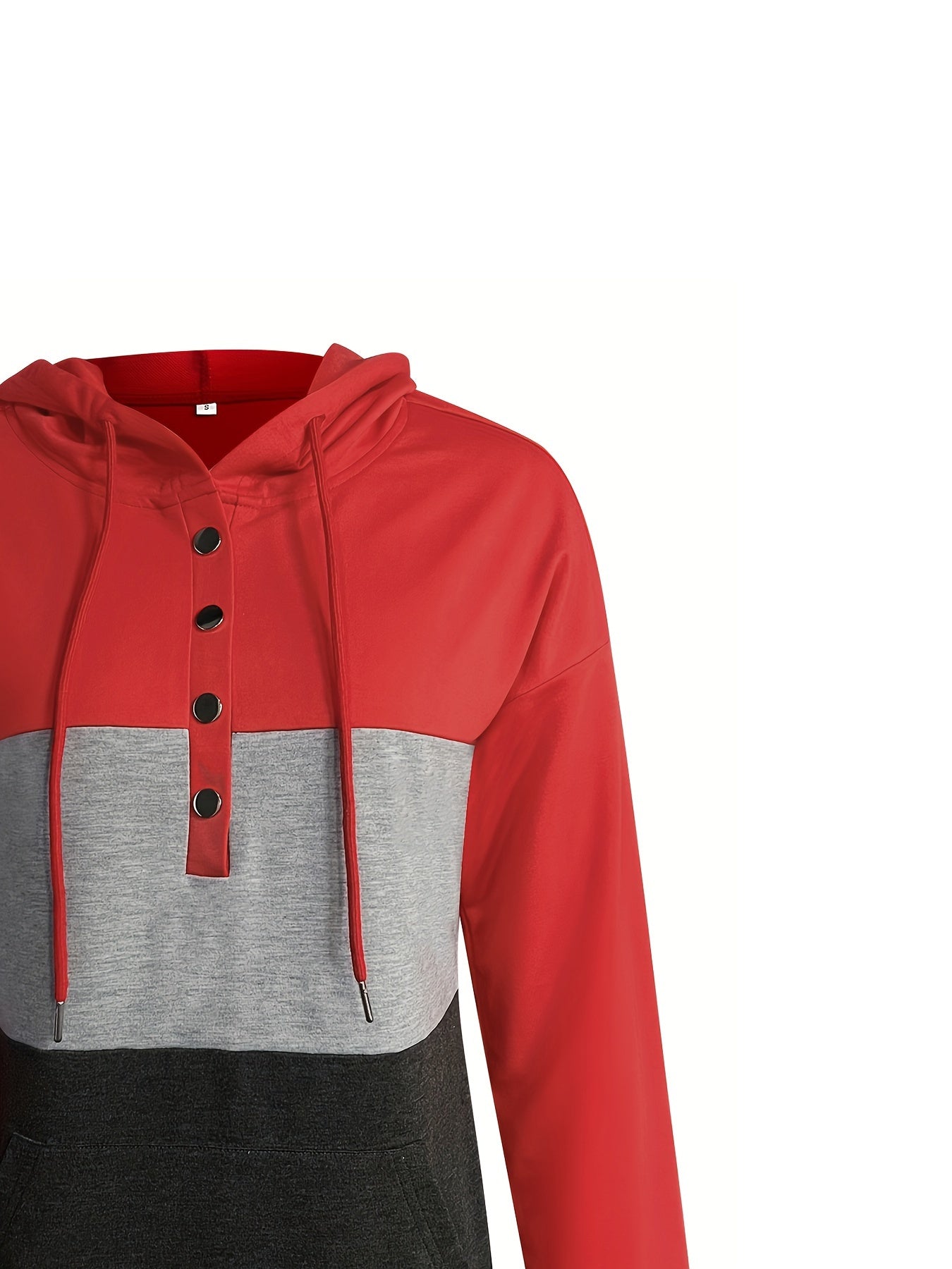 Vibrant Color Block Kangaroo Pocket Hoodie - Soft, Casual, Long Sleeve Drawstring Hooded Sweatshirt with Relaxed Fit - Women's Comfortable Everyday Wear