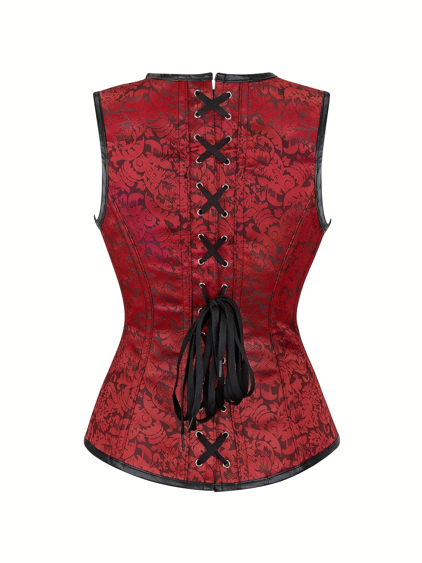 Women's Gothic Corset With Steel Boning, High Support Lingerie With Lace And Zipper Closure, Vintage Inspired Design