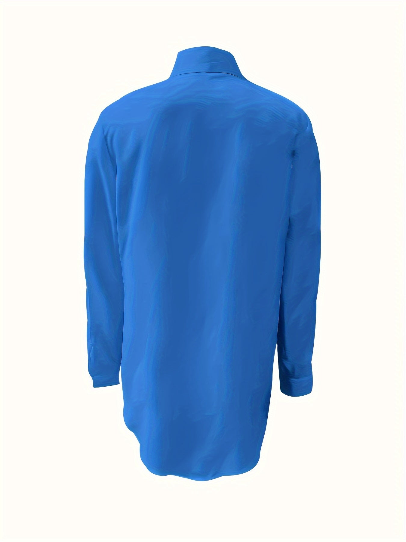 Plus Size Women's Solid Button Up Long Sleeve Turn Down Collar Round Hem Casual Blouse Shirt - Comfortable, Relaxed Fit, Breathable Fabric, Easy Care - Perfect for Daily Wear, Work, or Date Night