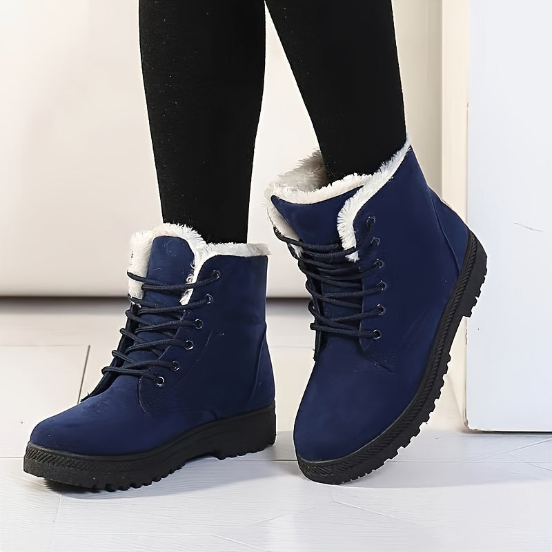 Botas de nieve cálidas para mujer, zapatos de invierno cálidos y cómodos, botas altas clásicas antideslizantes para exteriores