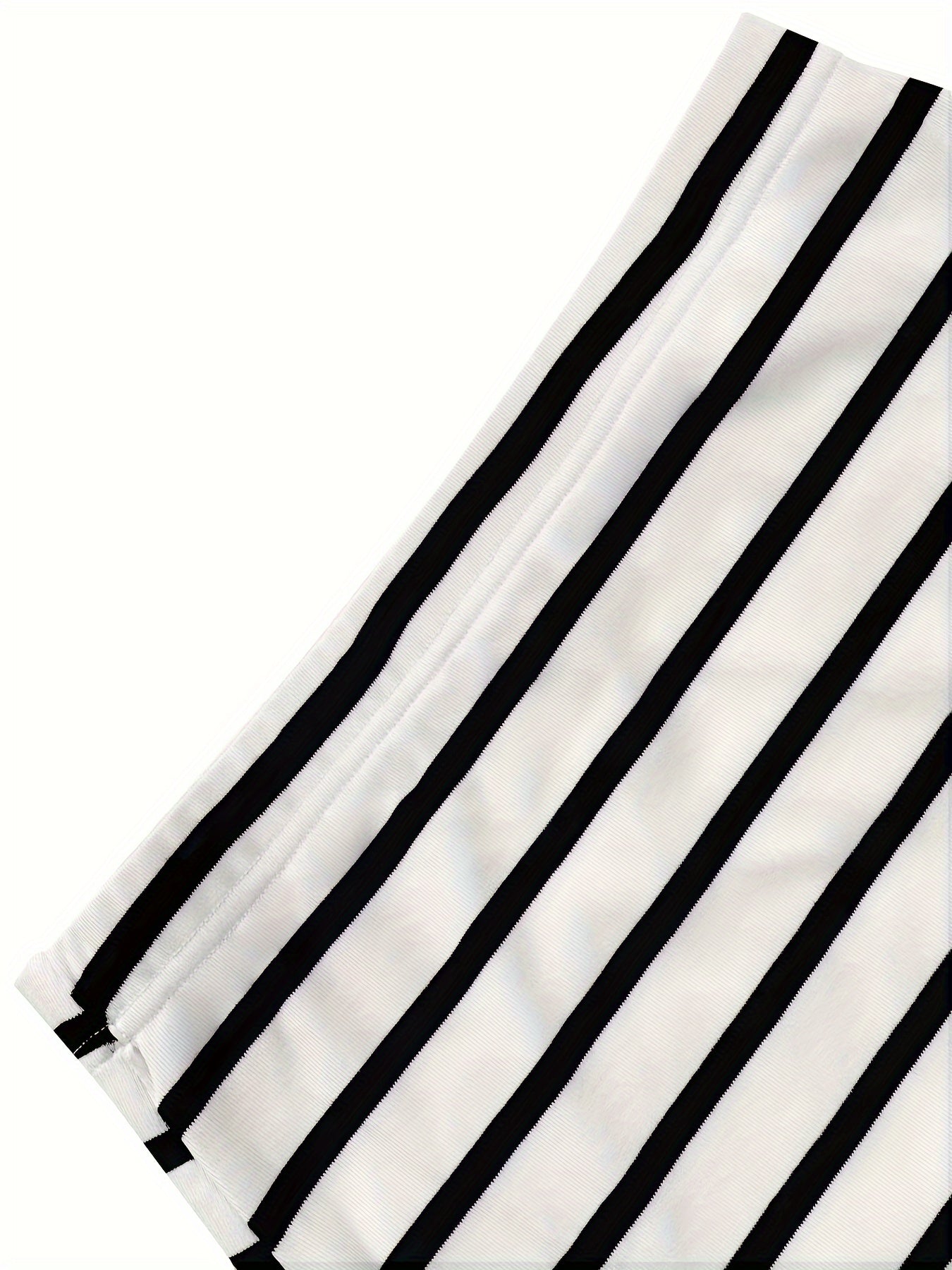 Conjunto de top corto de cuello redondo y manga larga y falda con estampado de rayas de cintura alta: tejido de poliéster de punto acanalado suave, atuendo elegante y chic para mujer, lavado a mano o limpieza en seco, para usar durante toda la temporada