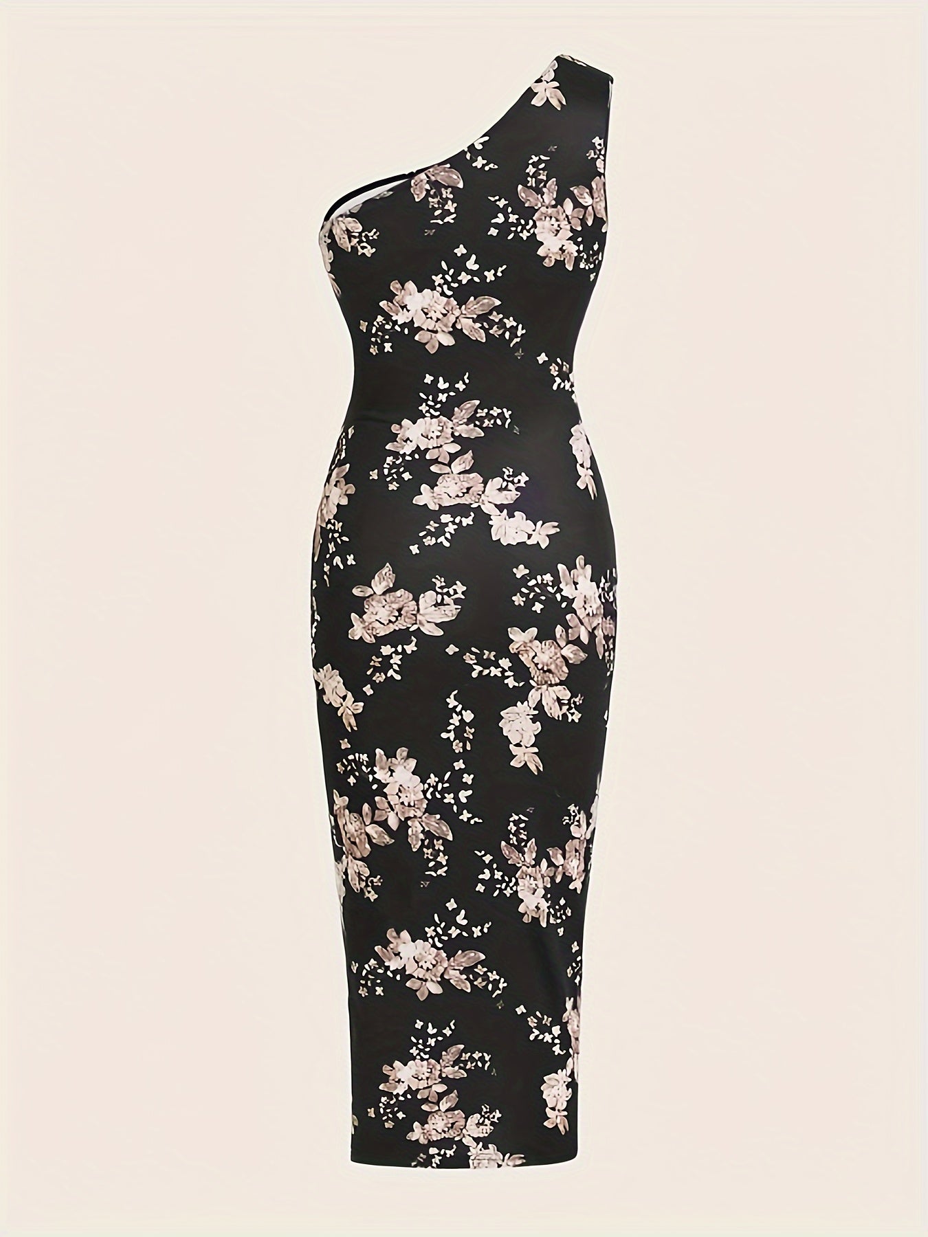 Vibrant Floral Print One Shoulder Ruched Dress - Elegant Sleeveless Asymmetrical Split Thigh Design, Chic Vacation Clothing for Women, Perfect for Summer Getaways, Beach Trips, and Outdoor Events