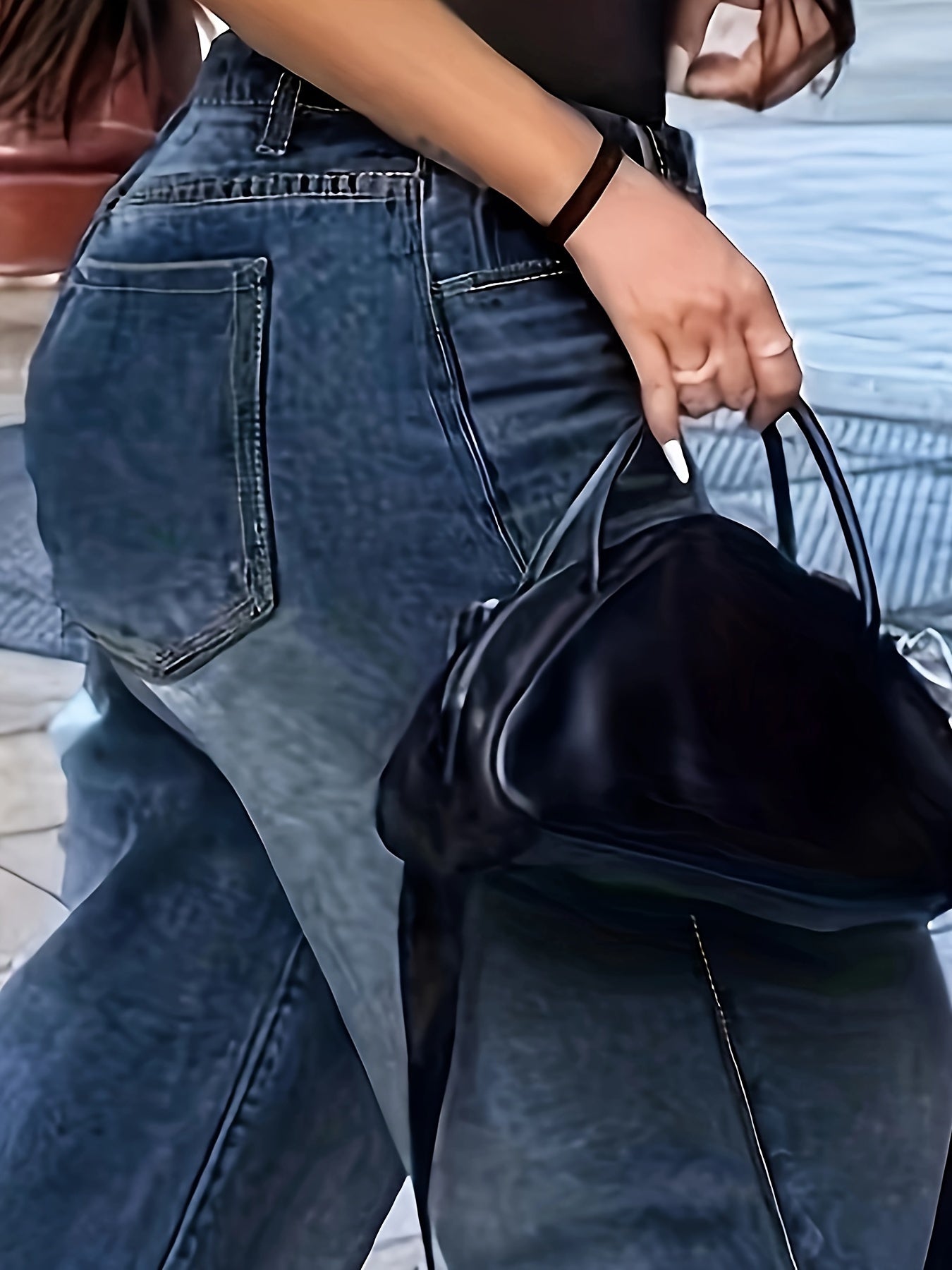Loose Straight Leg Jeans With Multi Pockets, Casual Versatile Denim Pants For Women, Women's Clothing & Denim