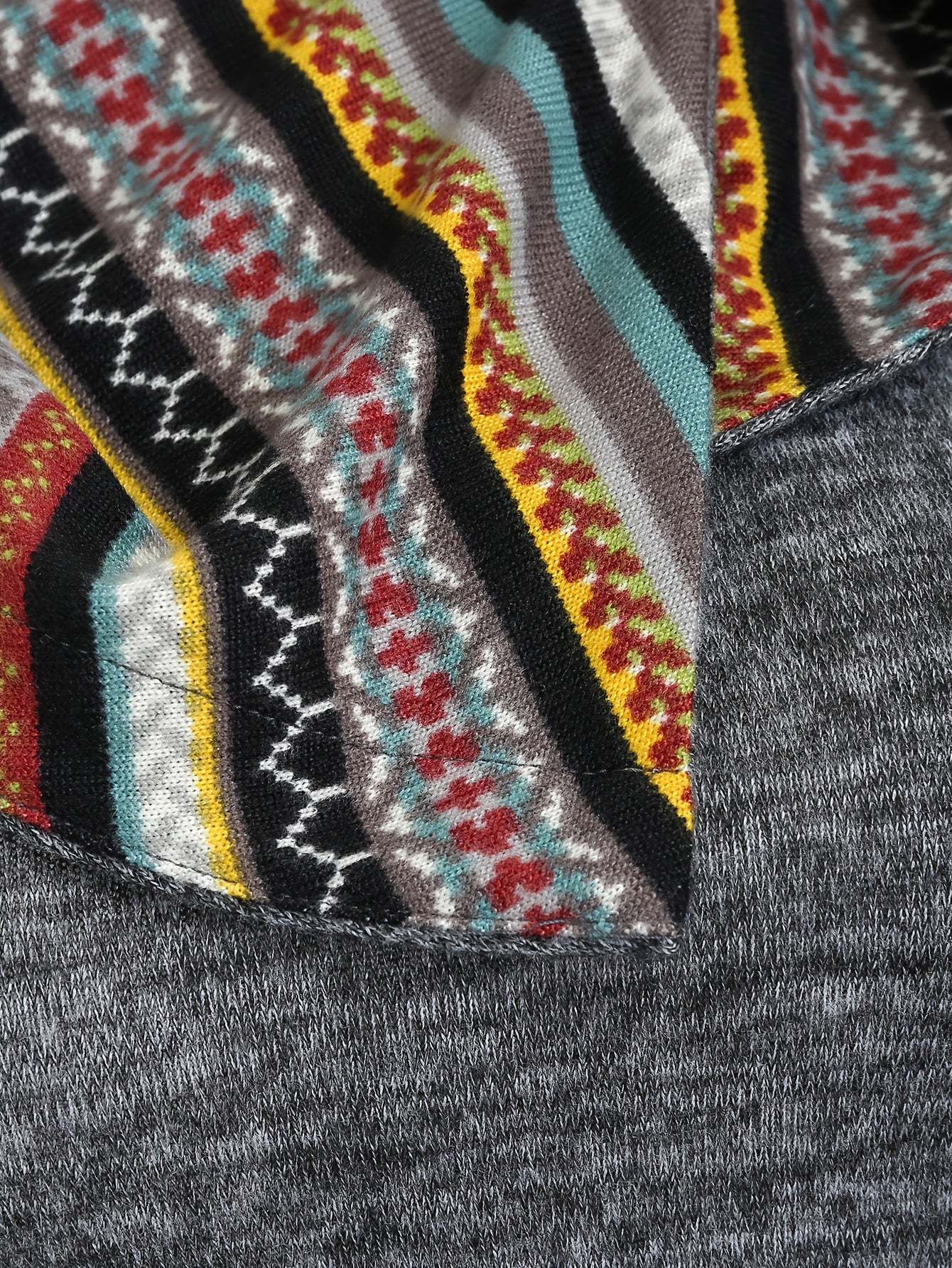 Cozy & Trendy Hooded Tribal Bodycon Dress - Stylish Button Details, Perfect for Spring & Fall, Durable & Easy-Care
