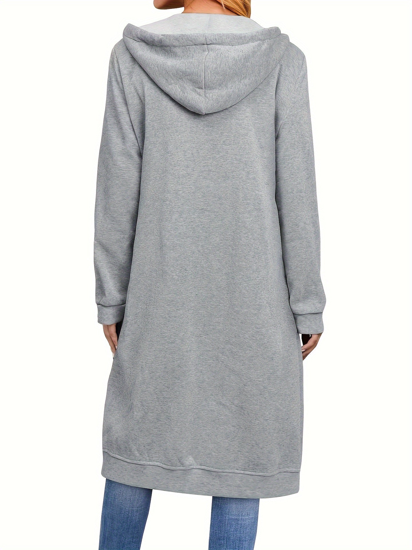 Plus Size Womens Cozy Hooded Sweatshirt - Soft Slight Stretch Zipper Front Drawstring Long Sleeve Casual Hoodie Coat with Pockets for All Seasons