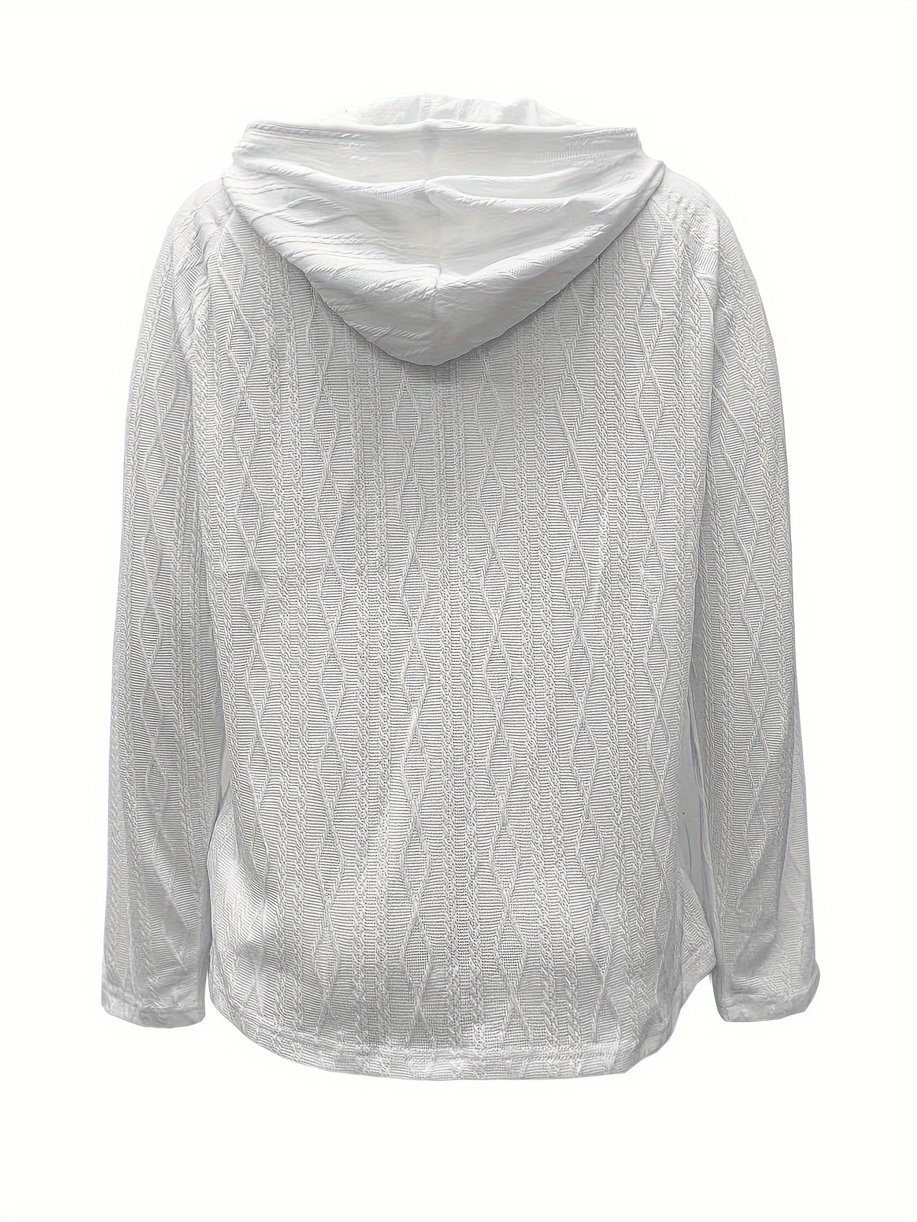 Cozy Cable Knit Sweater - Soft, Long Sleeve, Drawstring Hooded