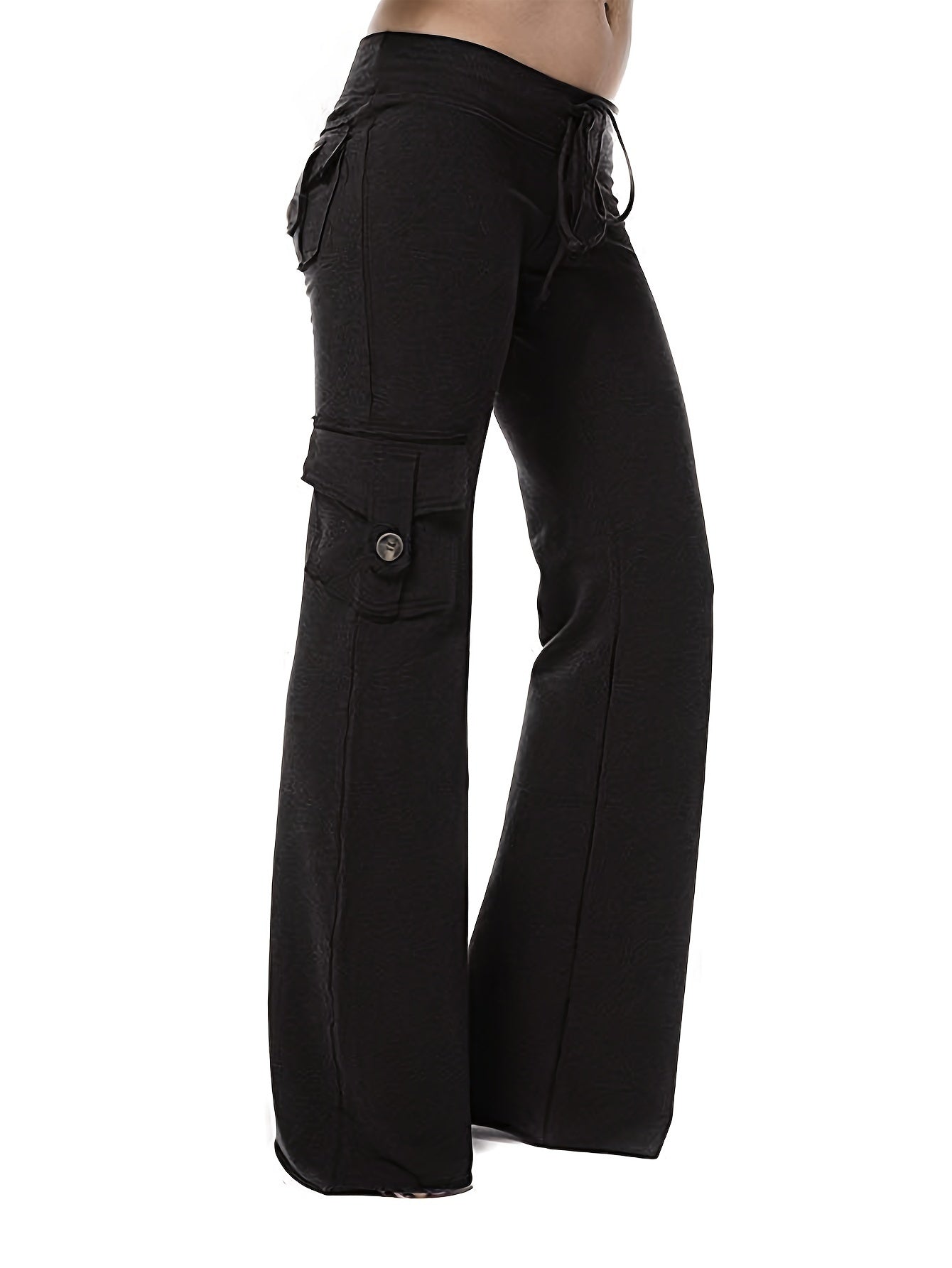 Womens Cargo Hiking Pants Elastic Waist Outdoor Quick Dry Athletic Workout Lounge Pants Joggers Bell Bottoms