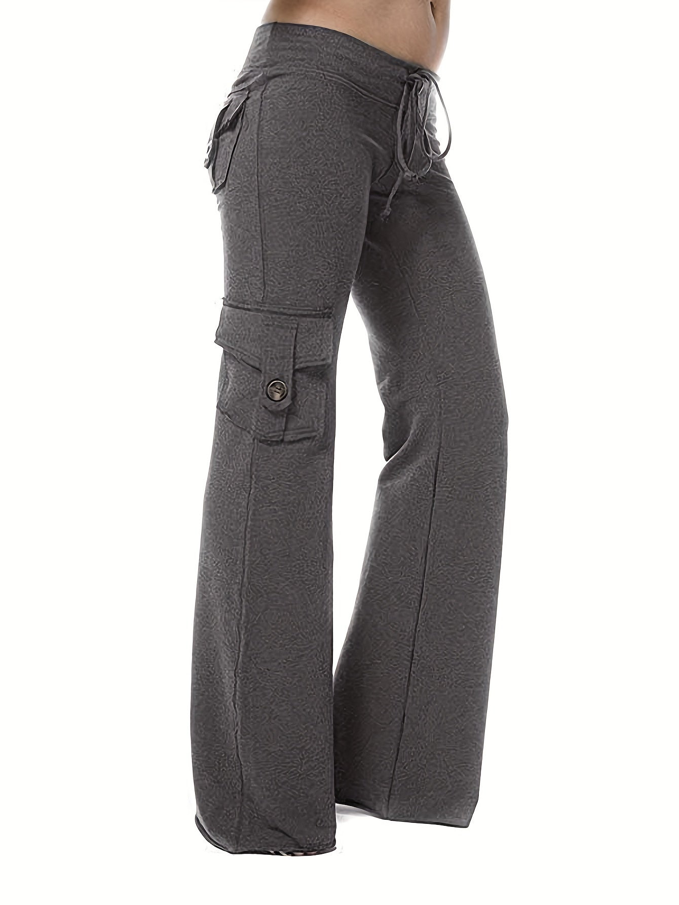 Womens Cargo Hiking Pants Elastic Waist Outdoor Quick Dry Athletic Workout Lounge Pants Joggers Bell Bottoms