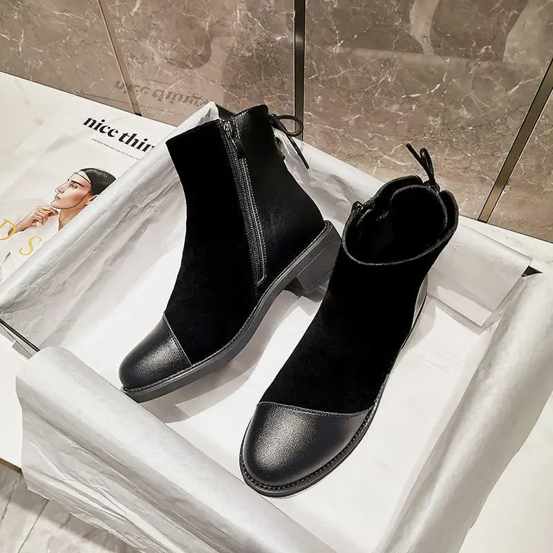 Botas Martin para mujer, estilo británico, tacón bajo