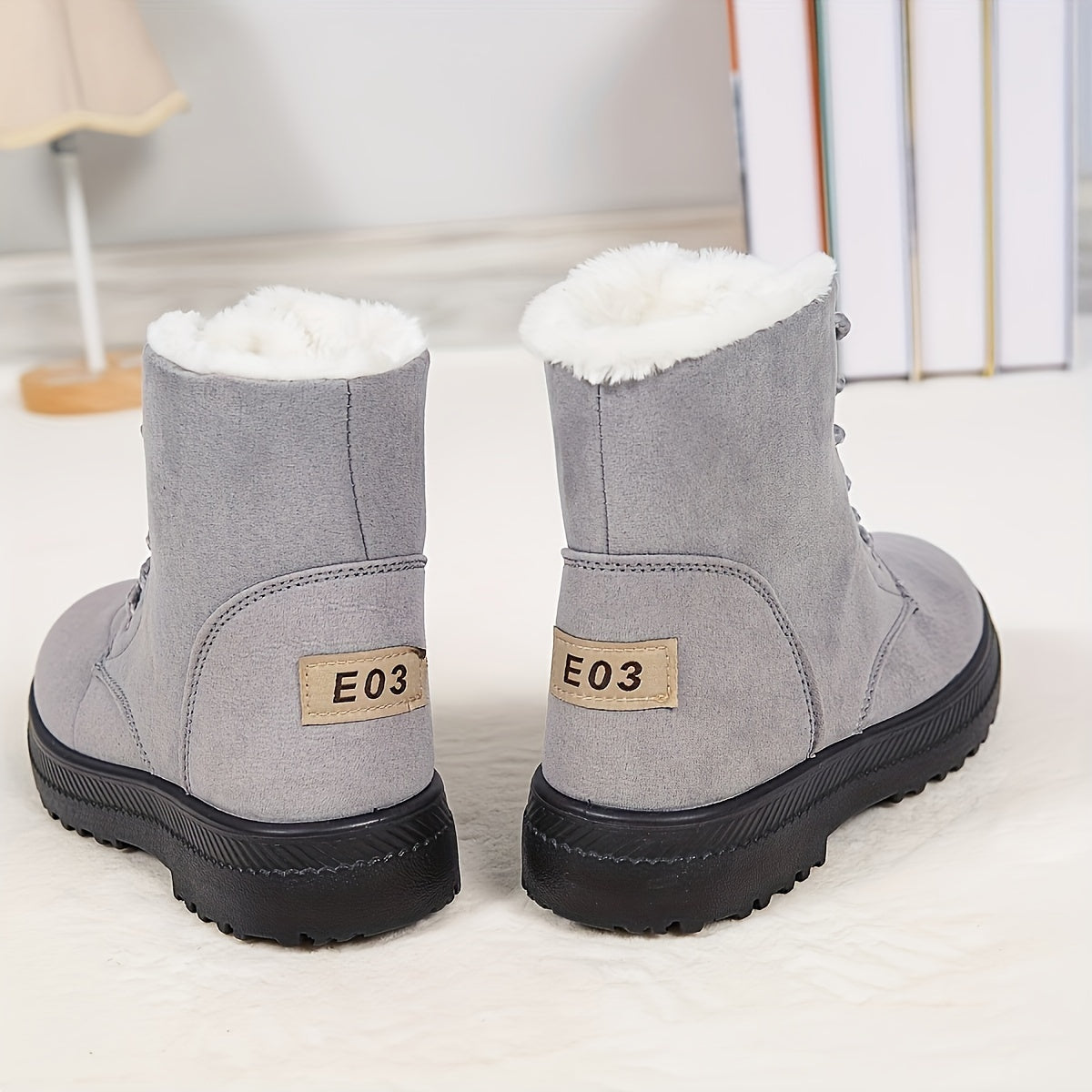 Botas de nieve cálidas para mujer, zapatos de invierno cálidos y cómodos, botas altas clásicas antideslizantes para exteriores