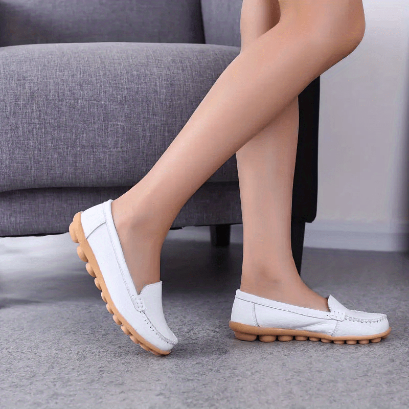 Cozy Comfort Round Toe Loafers - Soft, Lightweight, Slip-on Design