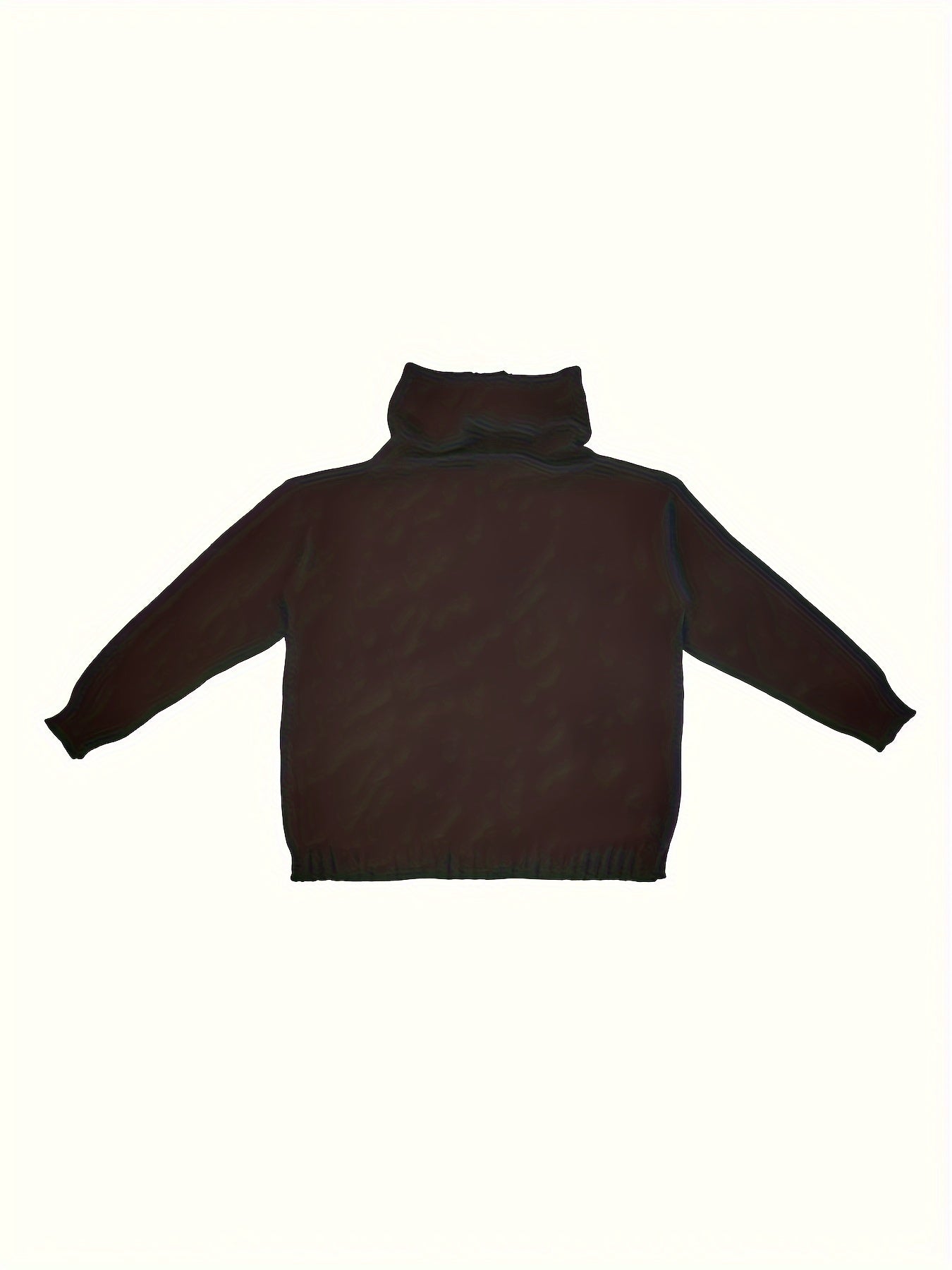 Suéter de punto con cordón ajustable de talla grande: blusa informal de manga larga con cuello vuelto y bolsillo tipo canguro