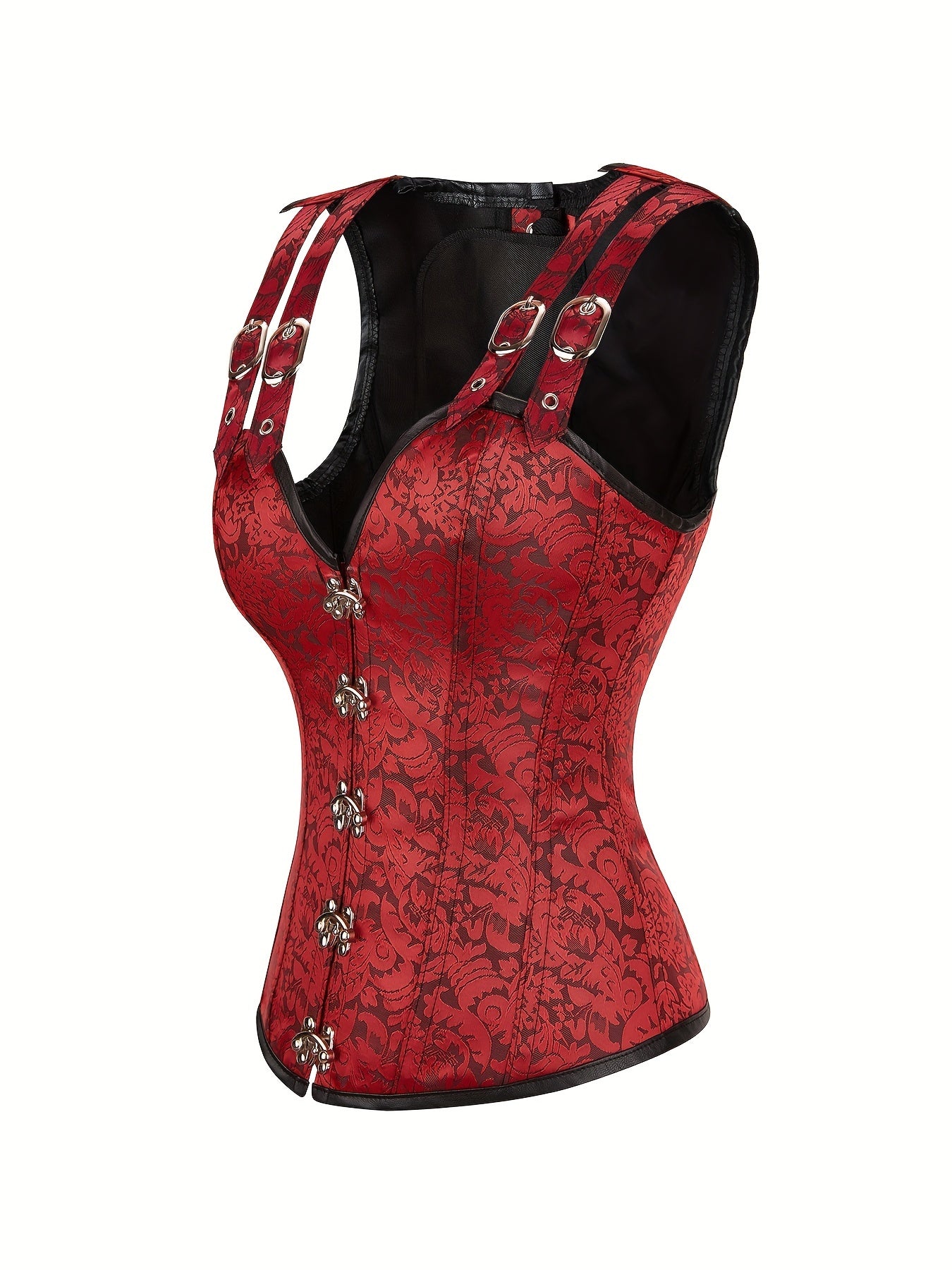 Women's Gothic Corset With Steel Boning, High Support Lingerie With Lace And Zipper Closure, Vintage Inspired Design