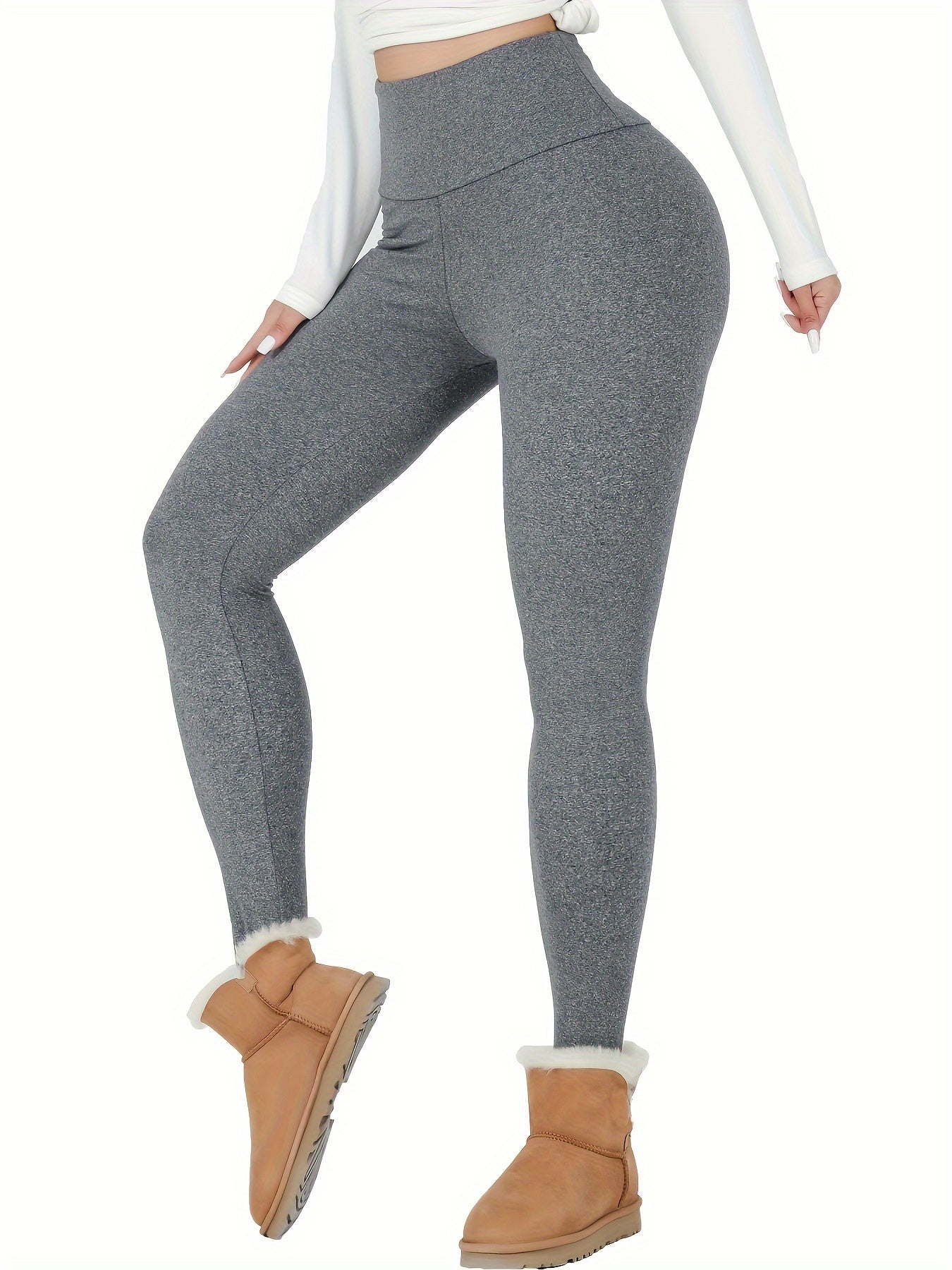 3pcs Thermal Fleece Lined High Waisted Womens Sports Leggings, Workout Winter Warm Thick Tights Soft Yoga Pants