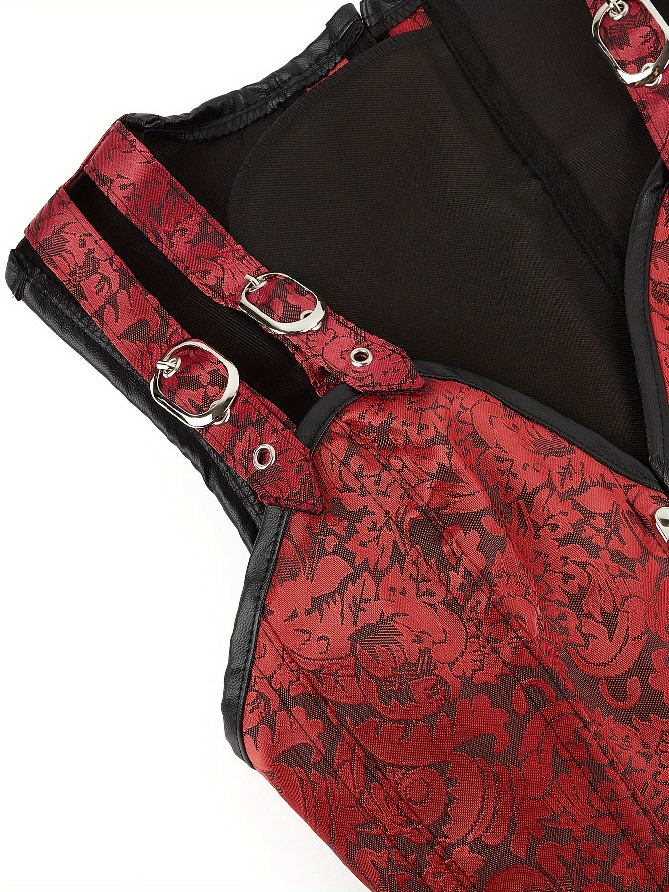 Women's Gothic Corset With Steel Boning, High Support Lingerie With Lace And Zipper Closure, Vintage Inspired Design