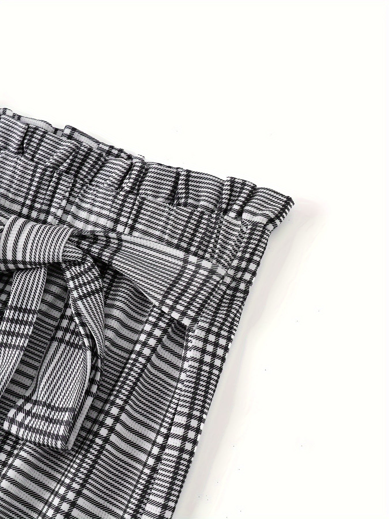 Stylish Plaid Pattern High Waist Tie Waist Pants - Women's Elegant Versatile Spring & Summer Pants with Comfortable Fit - Perfect for Casual Outings and Daily Wear