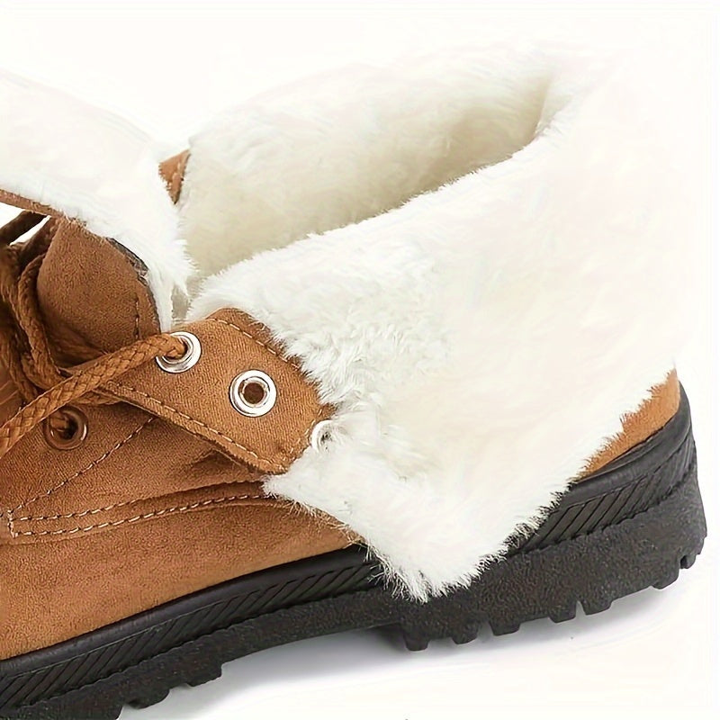Botas de nieve cálidas para mujer, zapatos de invierno cálidos y cómodos, botas altas clásicas antideslizantes para exteriores
