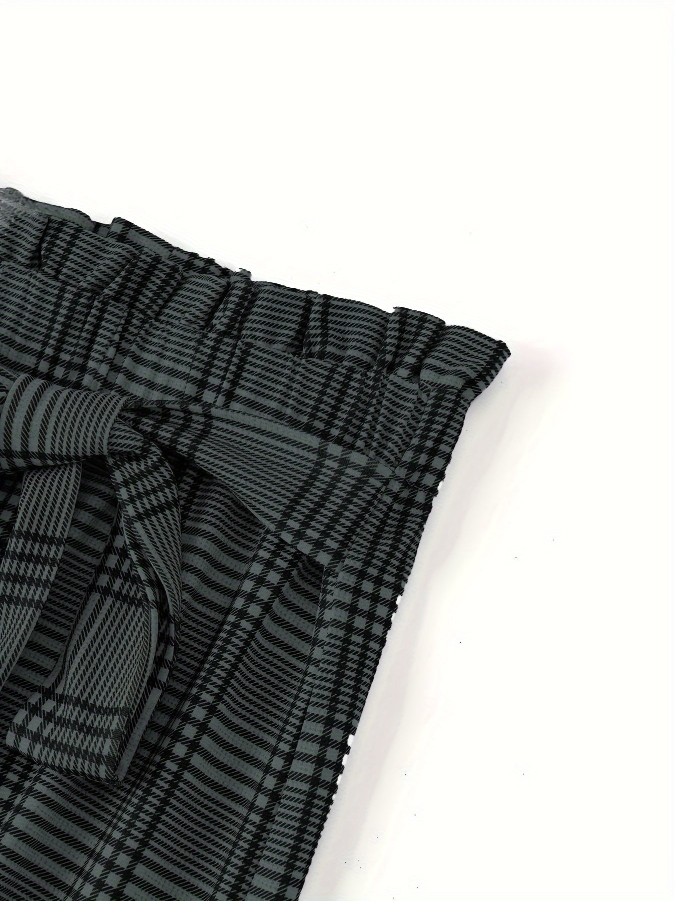 Stylish Plaid Pattern High Waist Tie Waist Pants - Women's Elegant Versatile Spring & Summer Pants with Comfortable Fit - Perfect for Casual Outings and Daily Wear