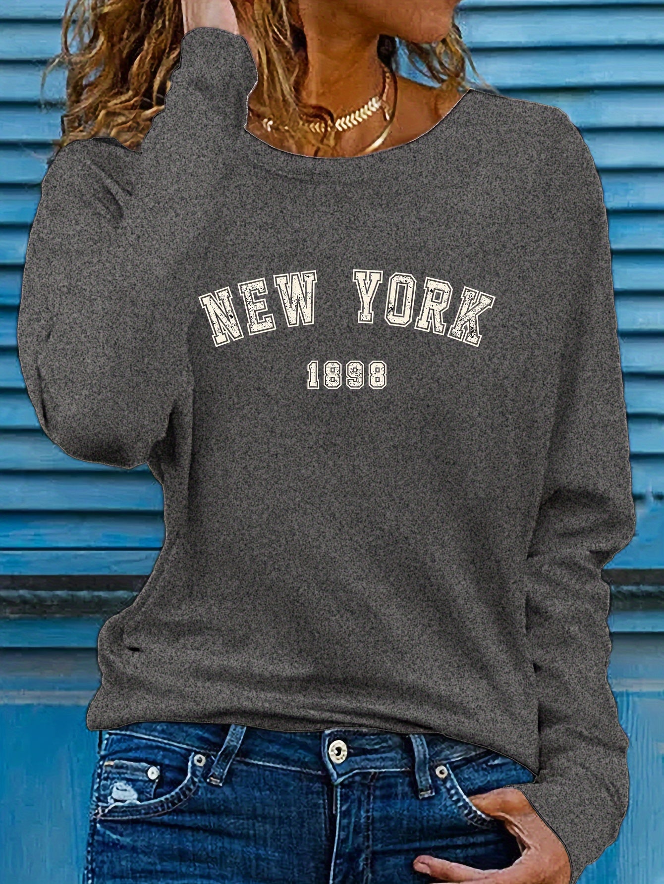 New York Inspired Chic Crew Neck Sweatshirt