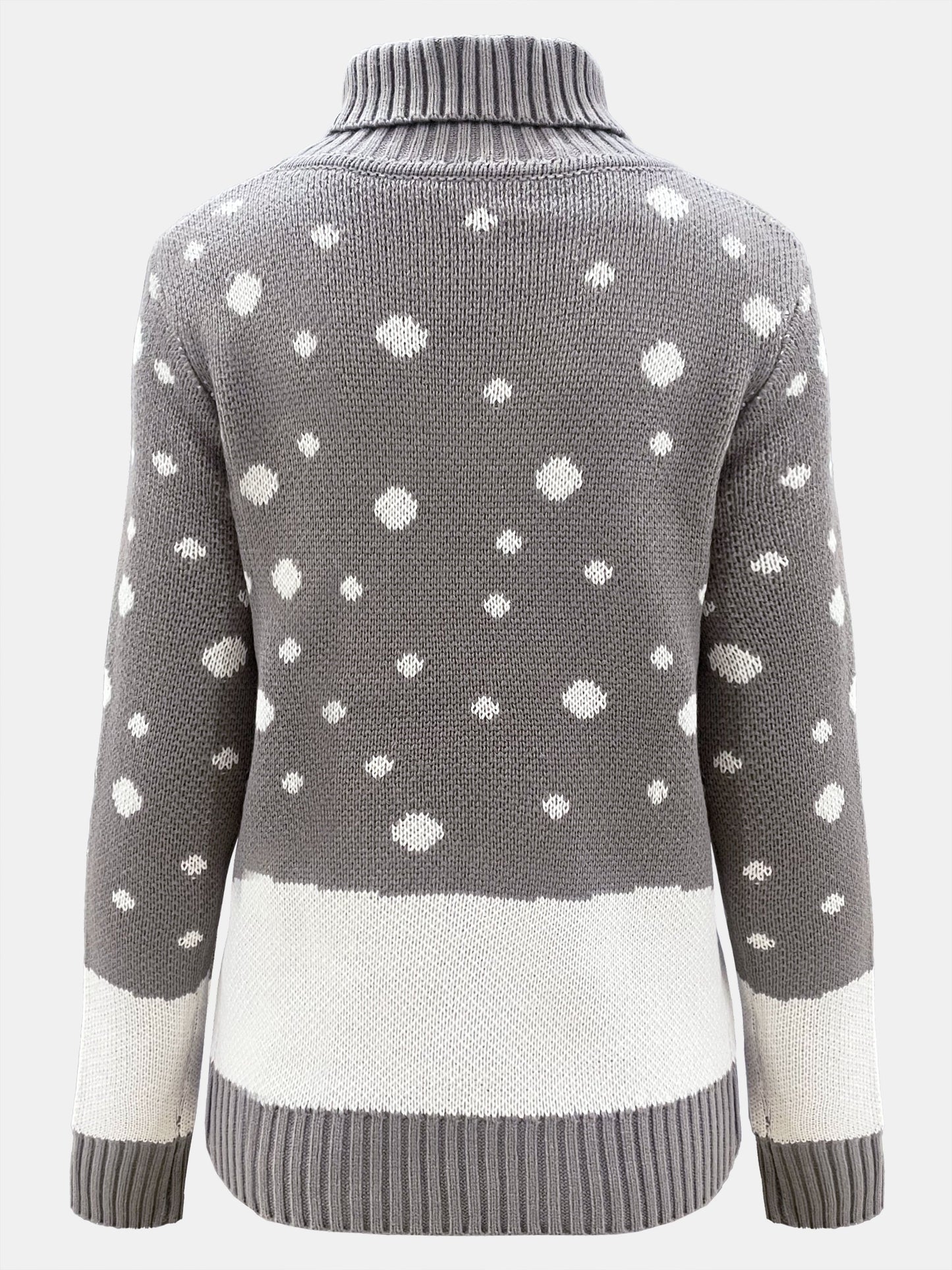 For Fall & Winter, Casual Long Sleeve Deer Pattern Turtle Neck Sweater, Women's Clothing