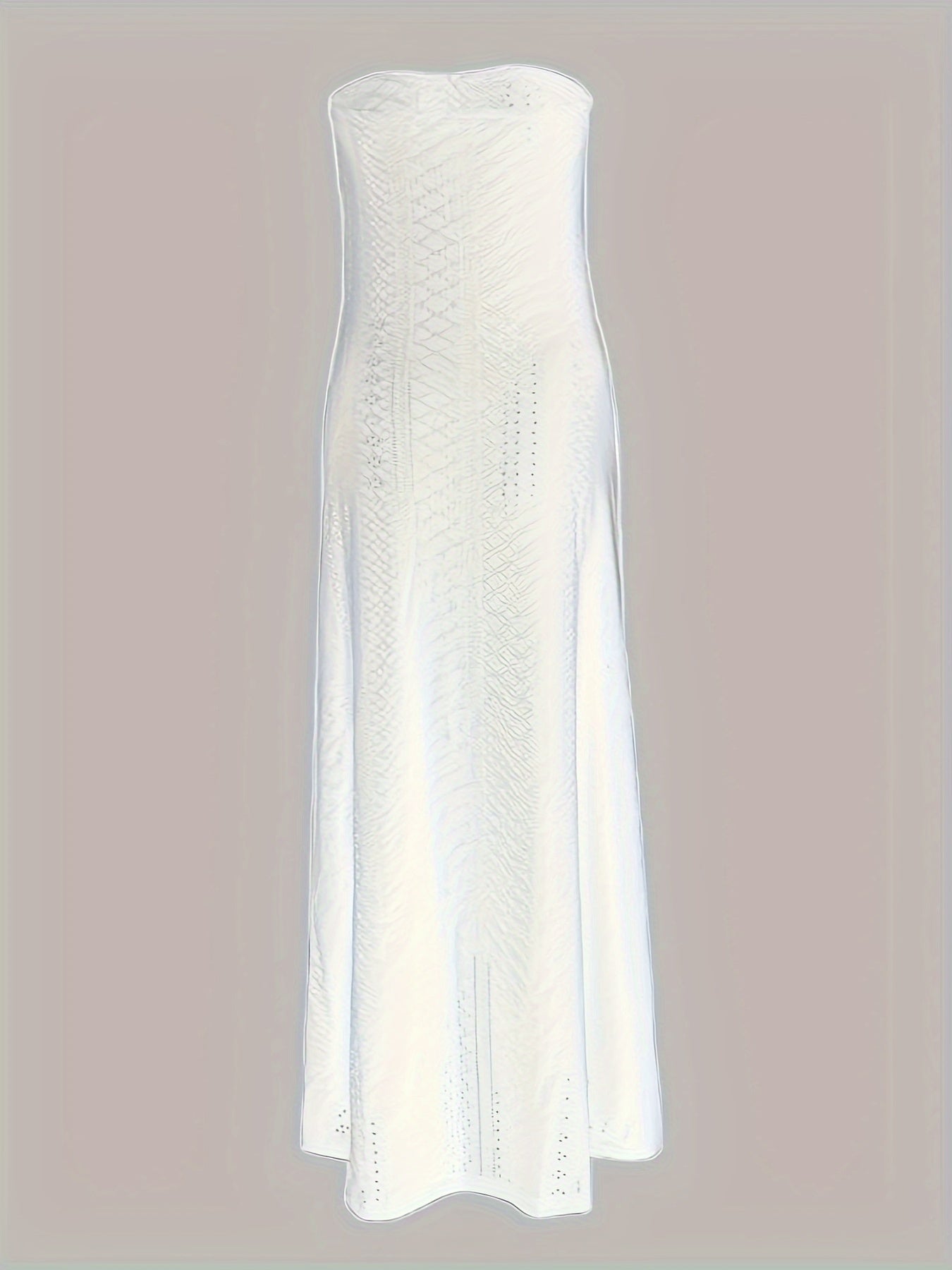 Vestido elegante con bordado hueco y hombros descubiertos para mujer