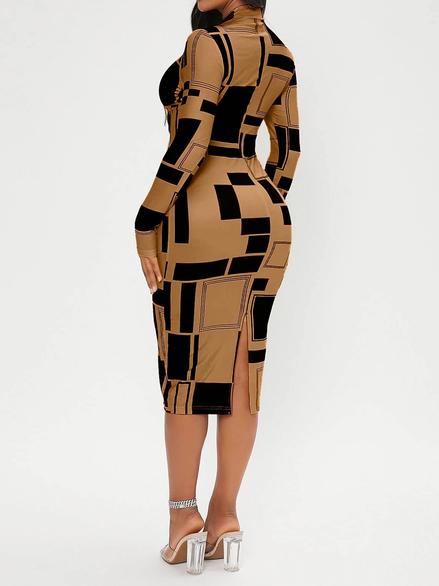 Women's Fitted Patchwork Dress