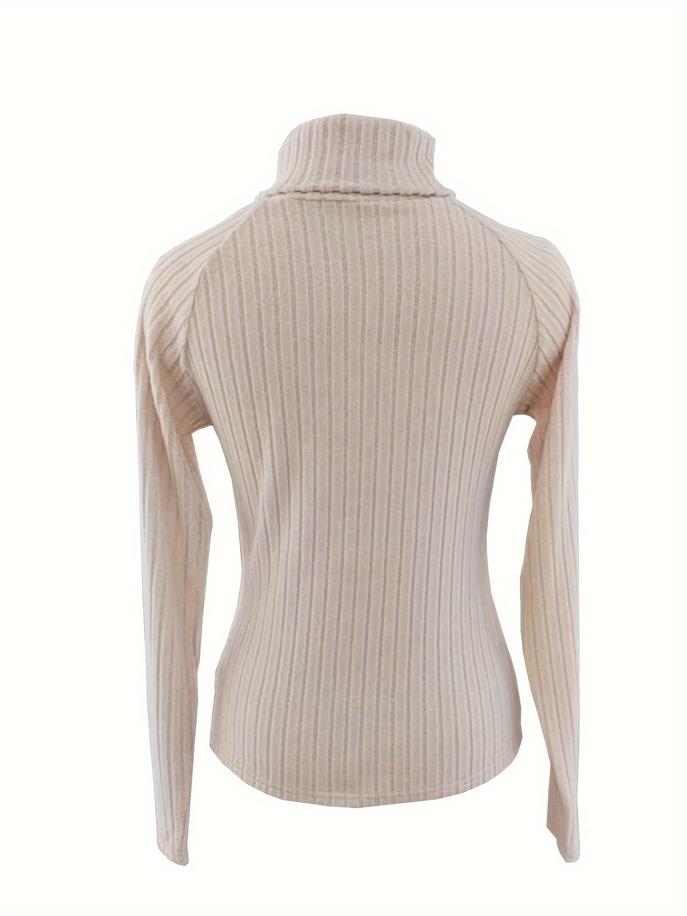 Casual Elegant Ribbed Sweater - Crew Neck, Long Sleeve, Slim Fit Top