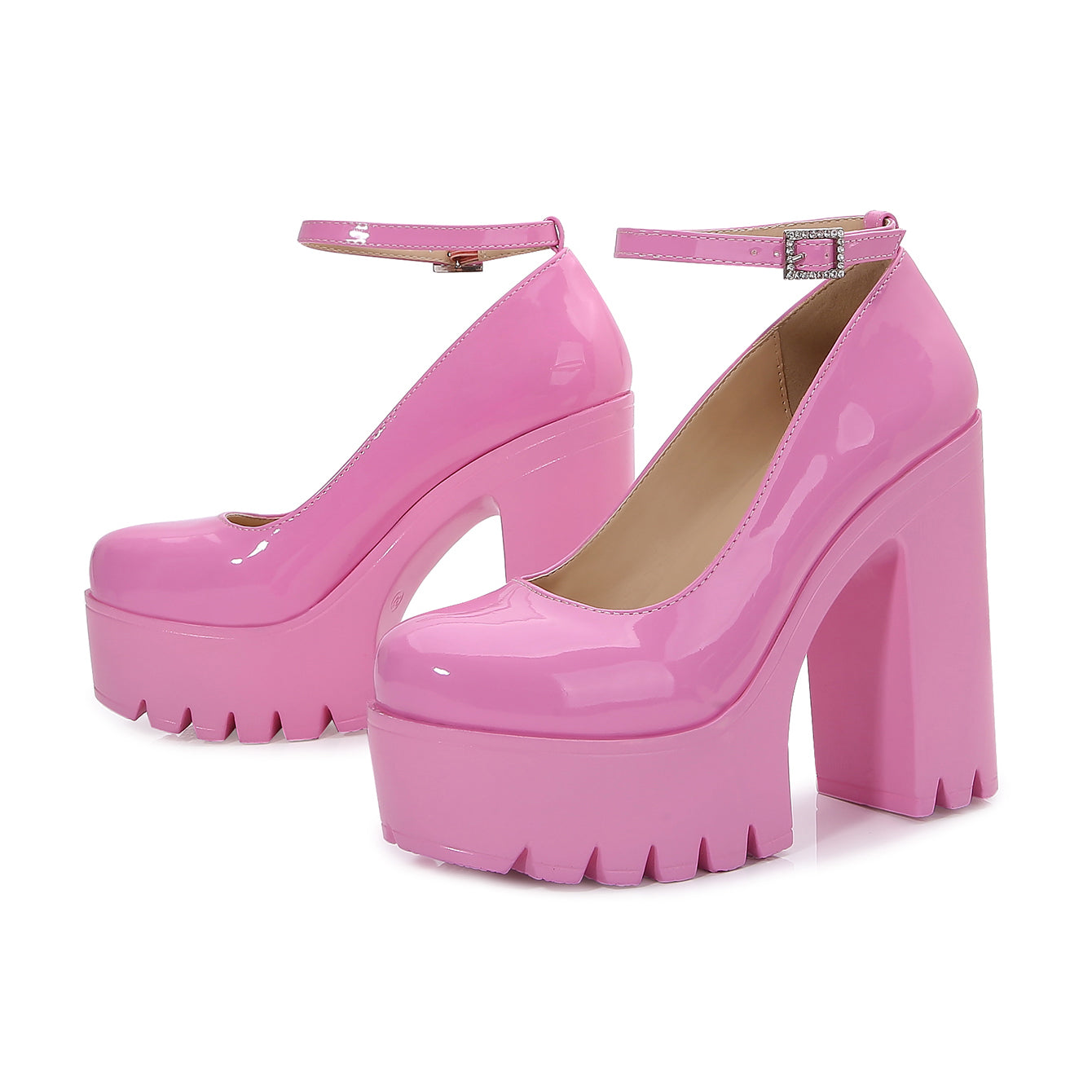 Sultry Stiletto Sandals - PU Leather, Chunky Heel, Ankle Strap, Solid Color, Party Perfect, Sexy, Comfortable, Adjustable Buckle, Slip-Resistant, High-Quality, Dress Shoes for Women