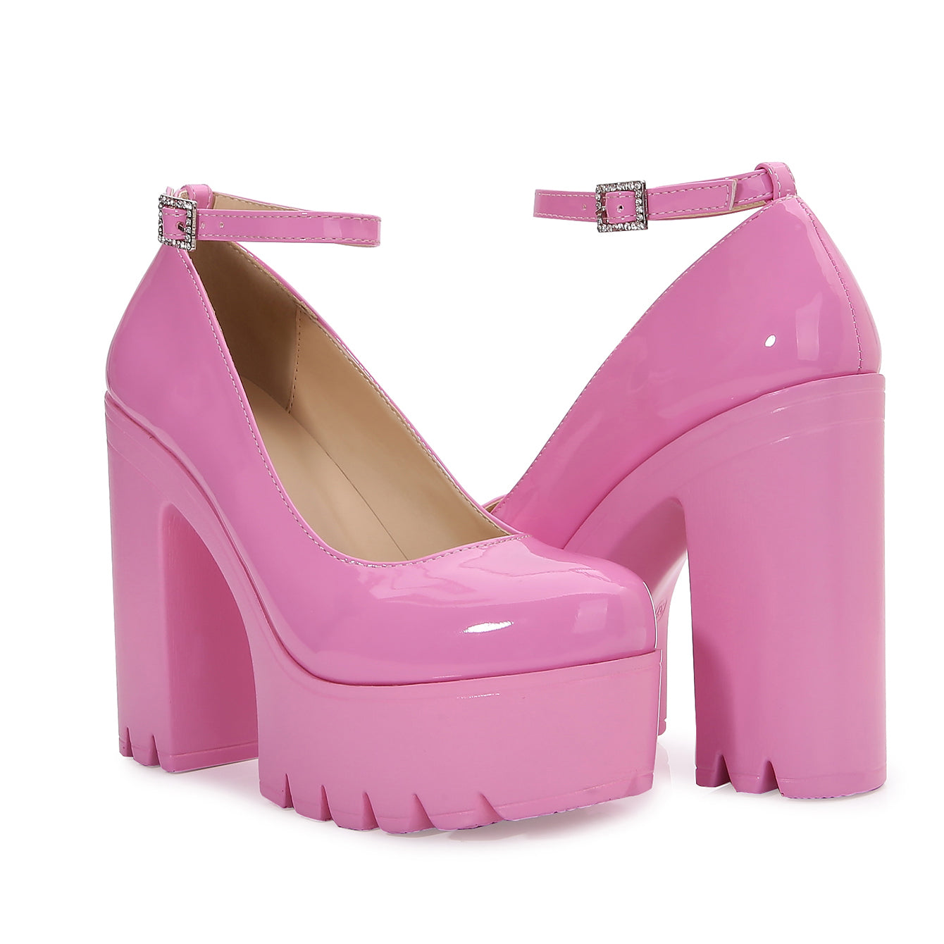 Sultry Stiletto Sandals - PU Leather, Chunky Heel, Ankle Strap, Solid Color, Party Perfect, Sexy, Comfortable, Adjustable Buckle, Slip-Resistant, High-Quality, Dress Shoes for Women