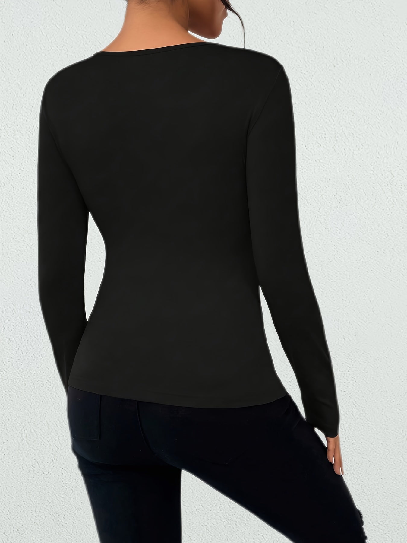 Crisscross Hollow Out Chic T-Shirt - Versatile Long Sleeve Slim Fit, Breathable, Soft, and Comfortable for Spring and Fall - Women's Fashion Clothing for Everyday Wear