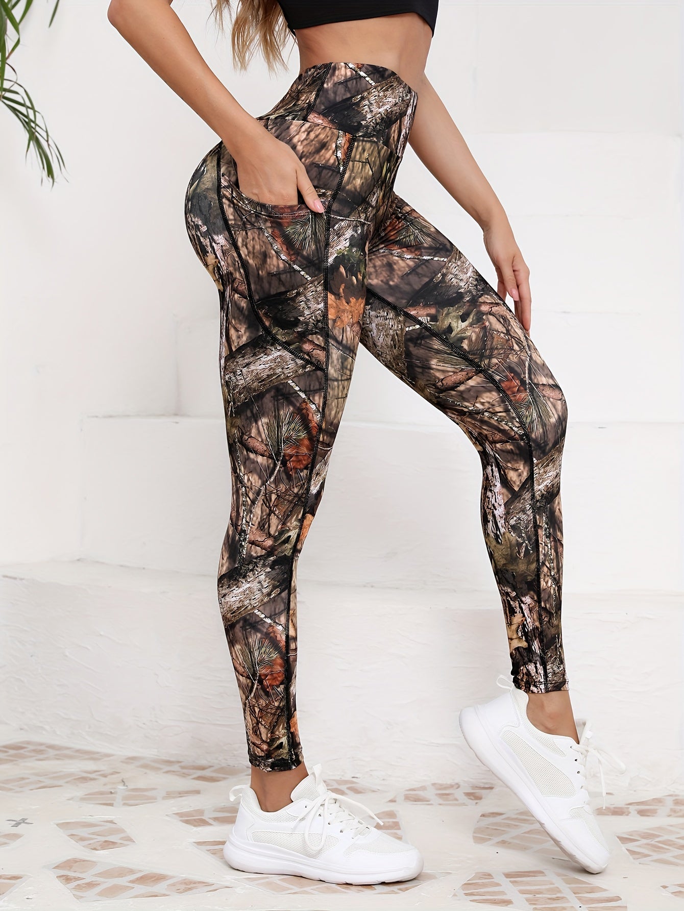 Women's High-Stretch Yoga Leggings with Pockets - Breathable, Non-See-Through Activewear for Fitness & Training