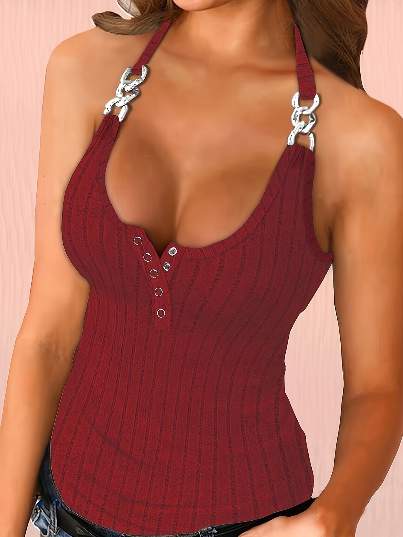 Stylish Women's Sleeveless Halter Neck Fashion Tops - Summer Essential, Comfortable, Breathable, Flowy Design - Perfect for Outdoor Activities, Casual Wear, and Beach Trips